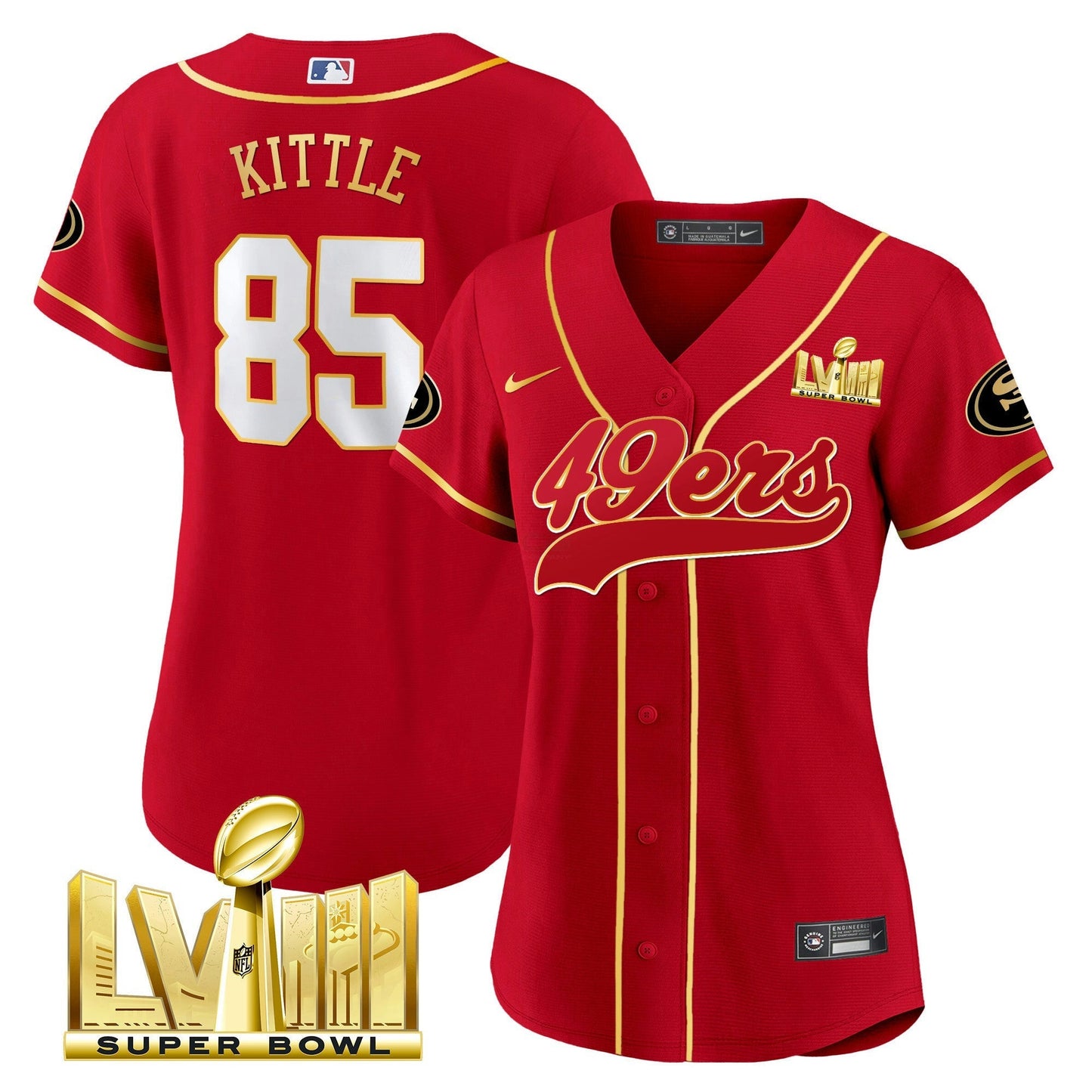 Camisa NFL Women’s Super Bowl LVIII Dourada Patch Jersey