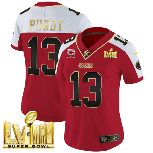 Camisa NFL Women’s Super Bowl LVIII Dourada Patch Vapor Jersey