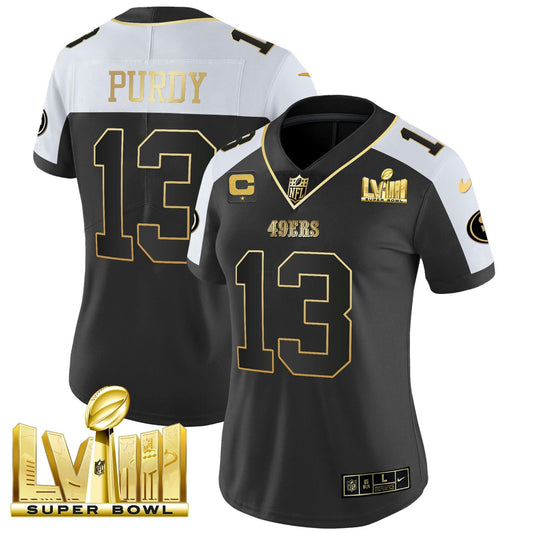 Camisa NFL Women’s Super Bowl LVIII Dourada Patch Vapor Jersey V2