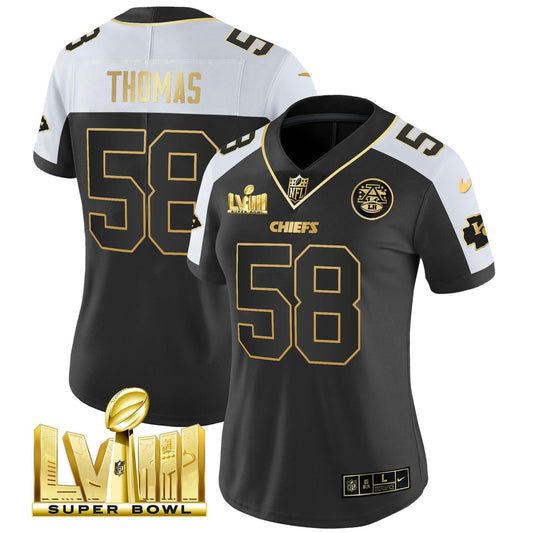 Camisa NFL Women’s Super Bowl LVIII Dourada Patch Vapor Jersey V4