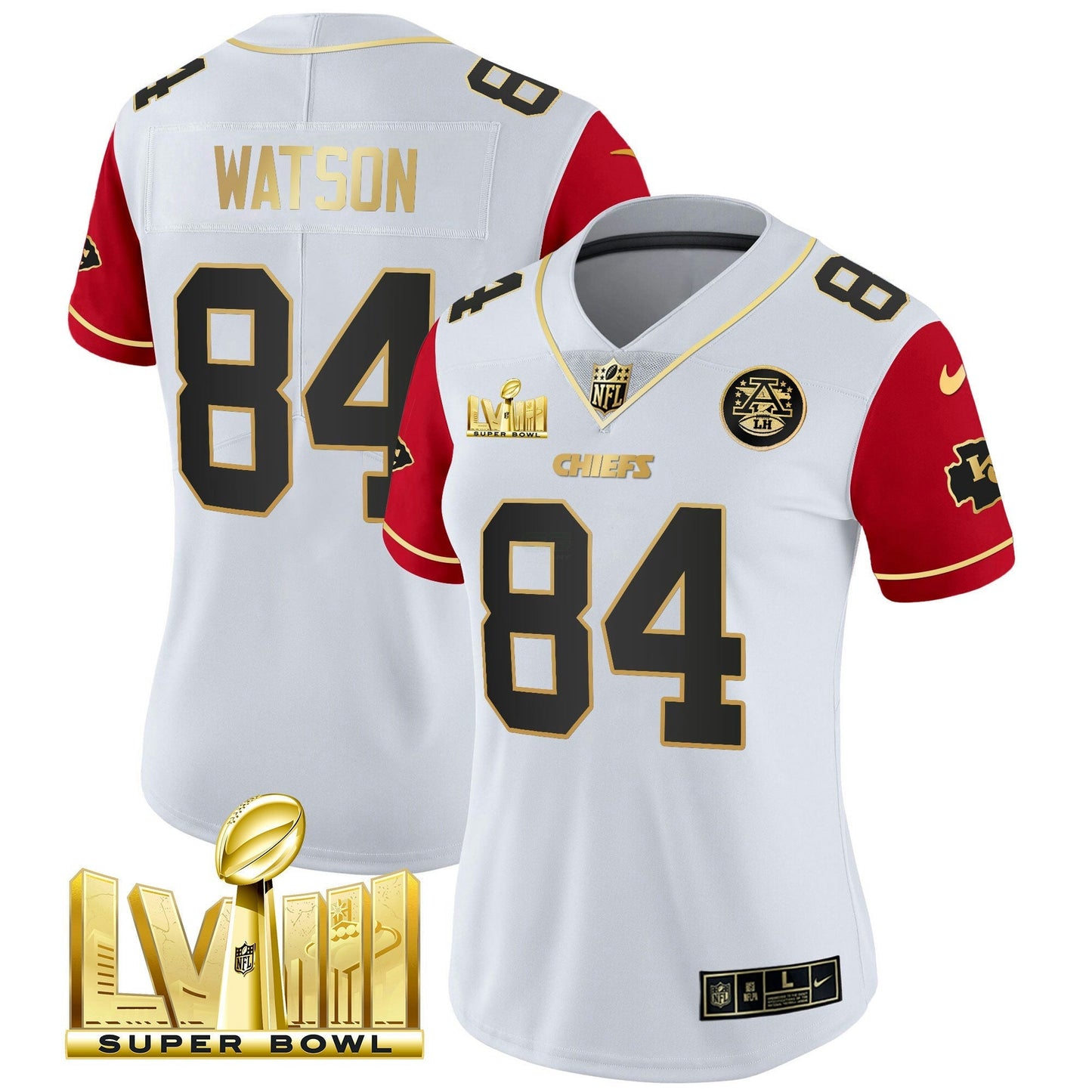 Camisa NFL Women’s Super Bowl LVIII Dourada Patch Vapor Jersey V4