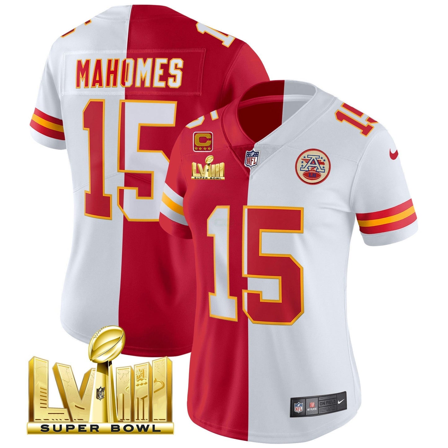 Camisa NFL Women’s Super Bowl LVIII Dourada Patch Vapor Jersey V4