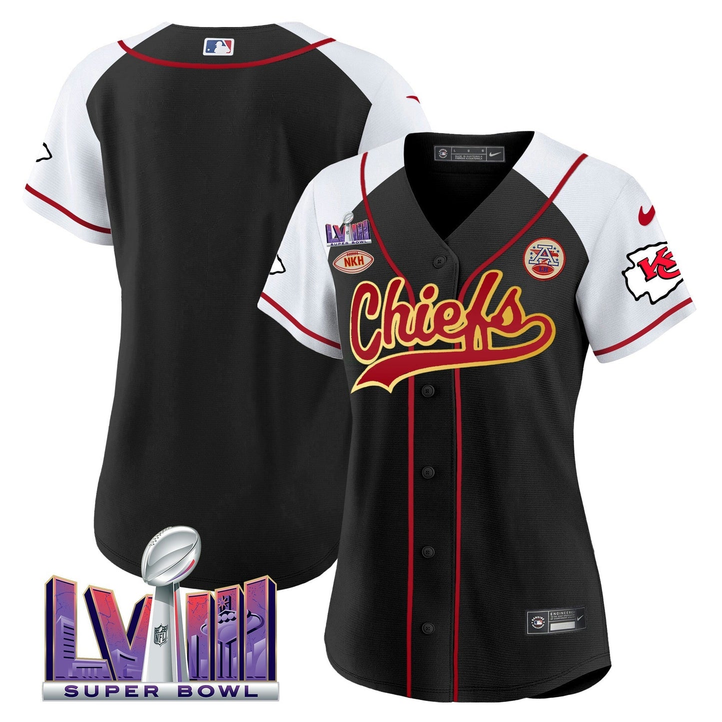 Camisa NFL Kansas City Chiefs Women’s Super Bowl LVIII Patch Jersey