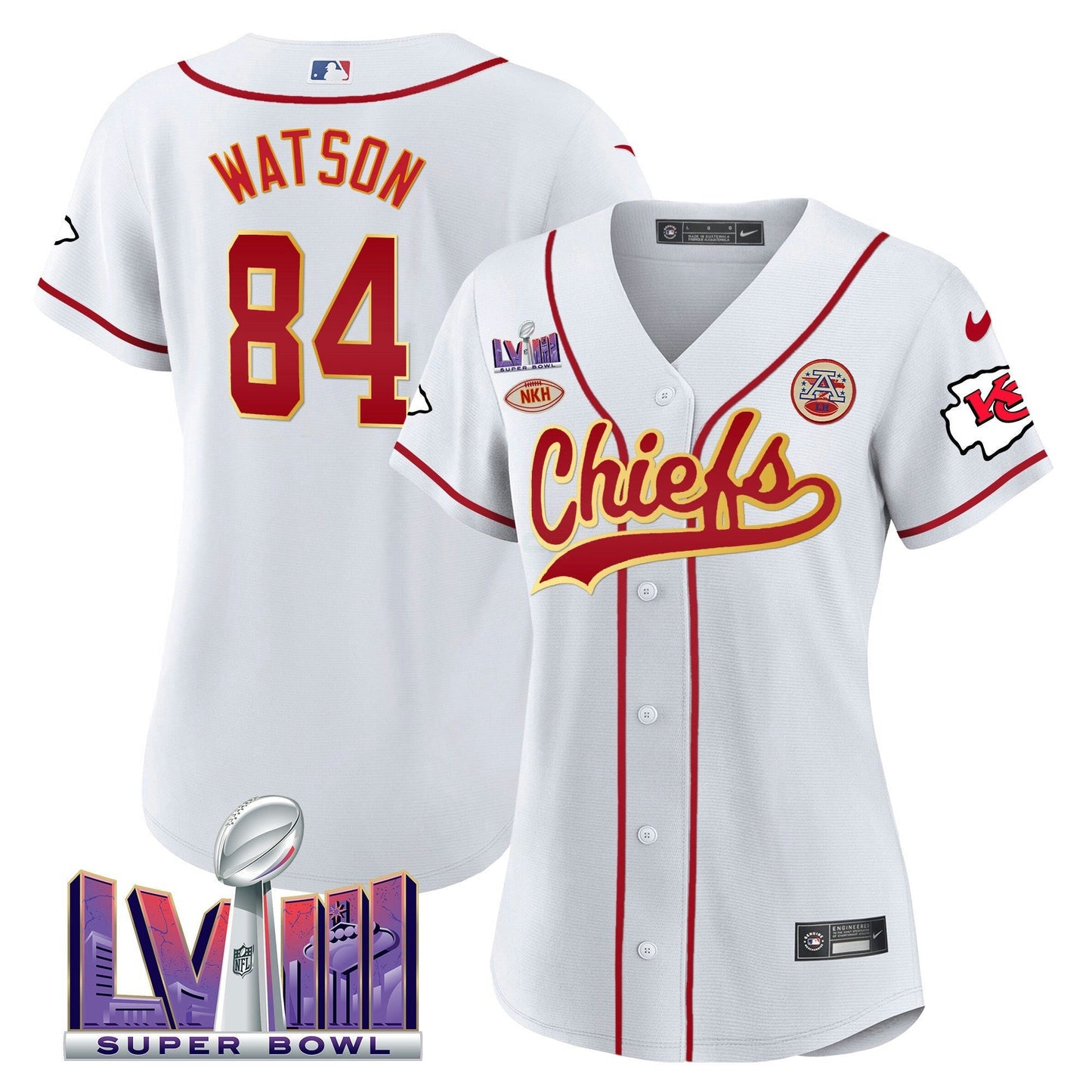 Camisa NFL Kansas City Chiefs Women’s Super Bowl LVIII Patch Jersey