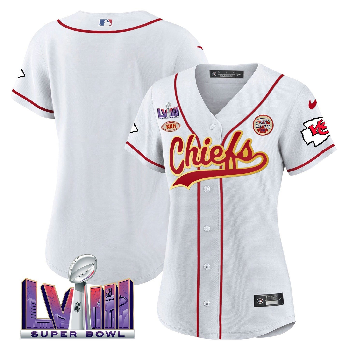 Camisa NFL Kansas City Chiefs Women’s Super Bowl LVIII Patch Jersey