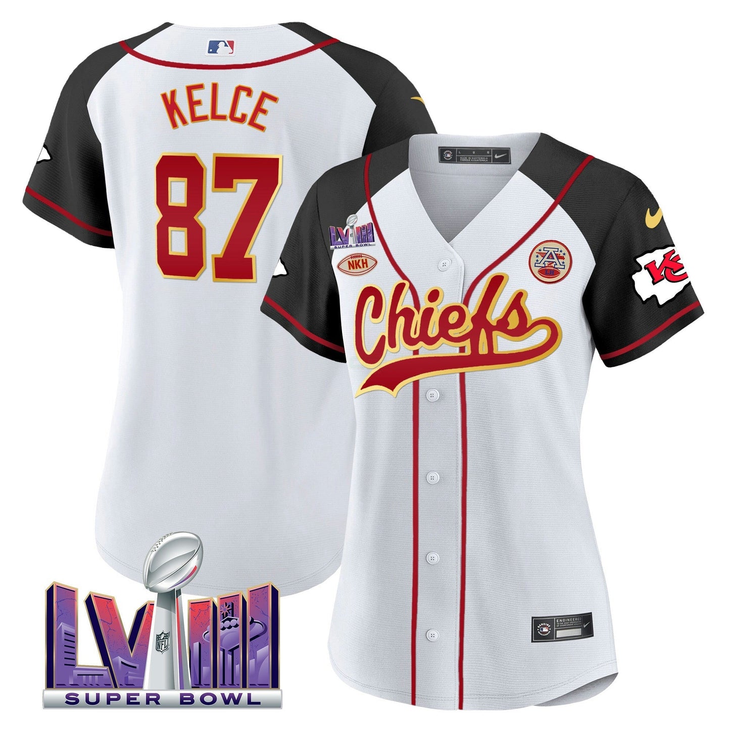 Camisa NFL Kansas City Chiefs Women’s Super Bowl LVIII Patch Jersey