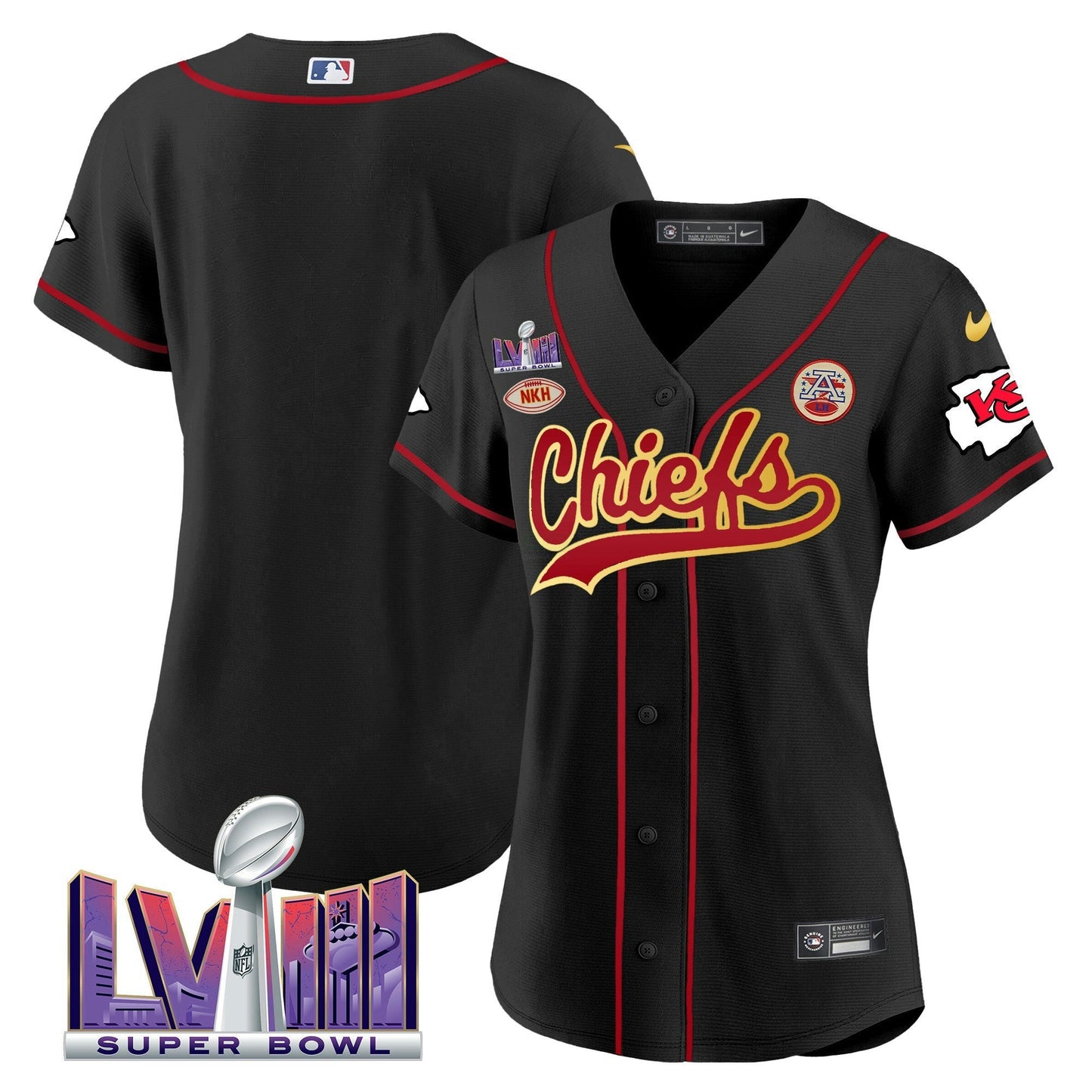 Camisa NFL Kansas City Chiefs Women’s Super Bowl LVIII Patch Jersey