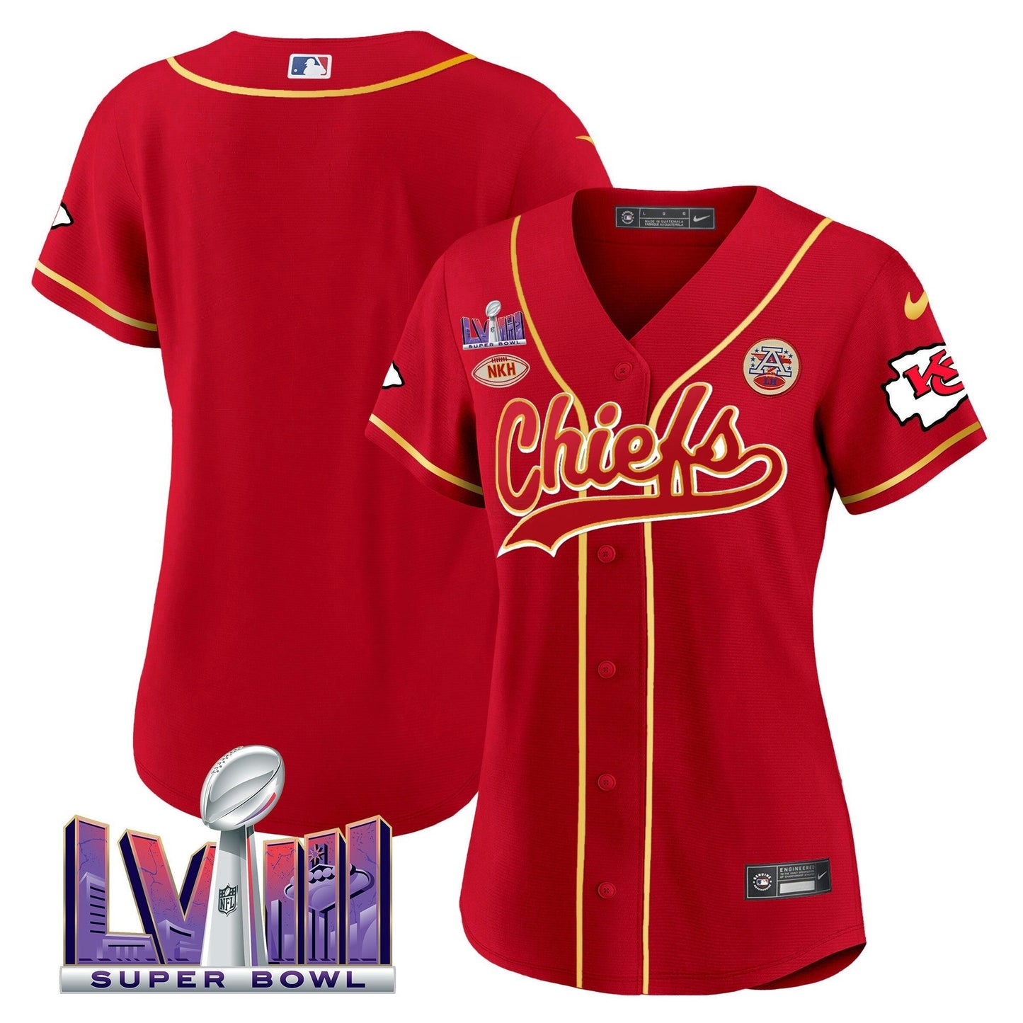 Camisa NFL Kansas City Chiefs Women’s Super Bowl LVIII Patch Jersey