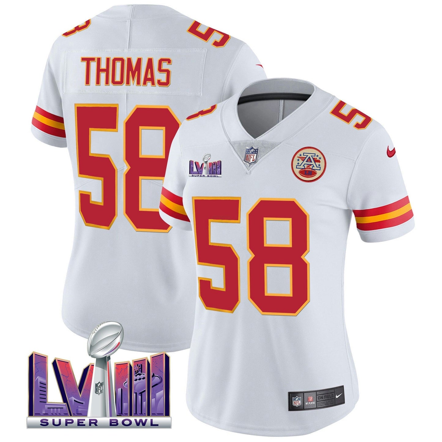 Camisa NFL Kansas City Chiefs Women’s Super Bowl LVIII Patch Vapor Jersey