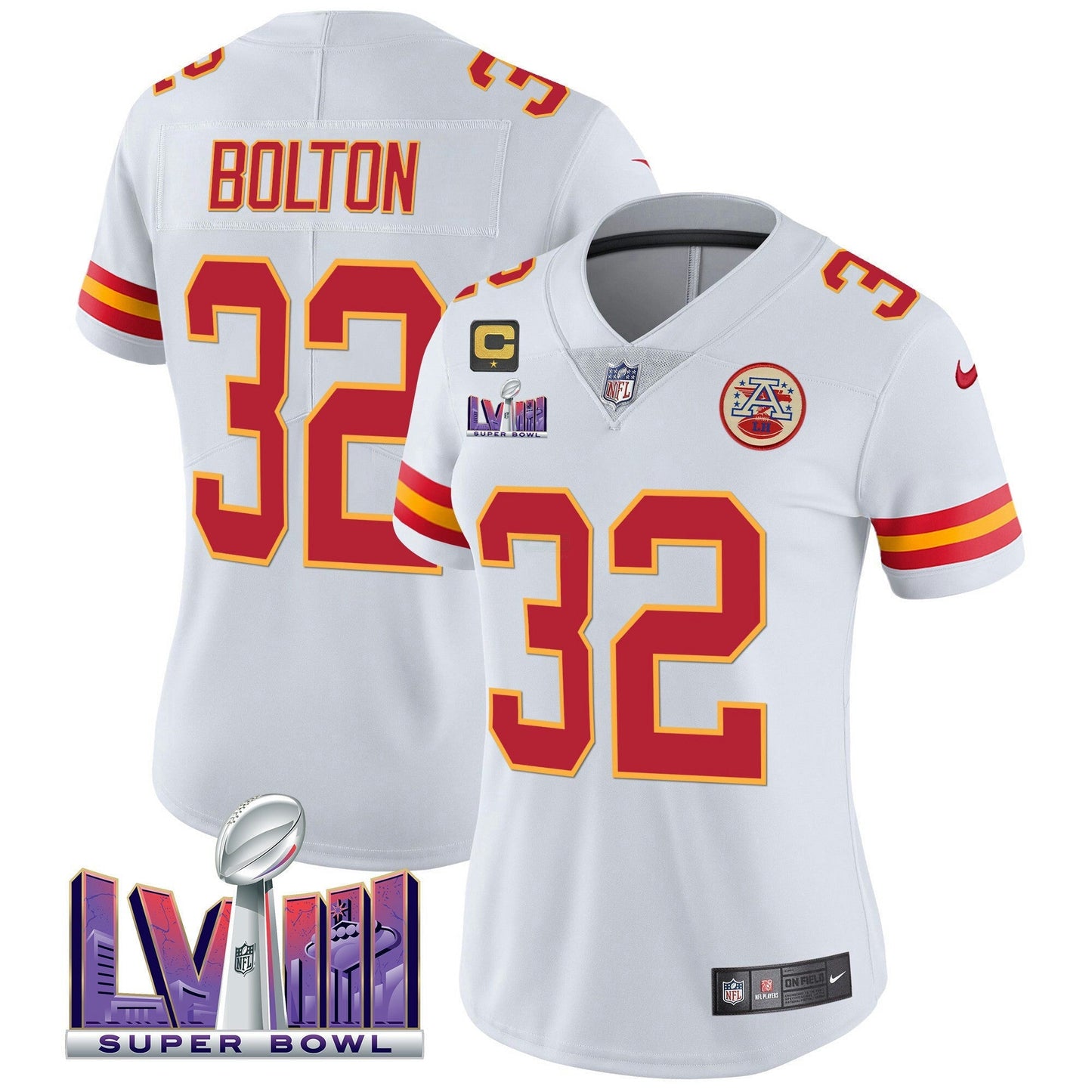Camisa NFL Kansas City Chiefs Women’s Super Bowl LVIII Patch Vapor Jersey