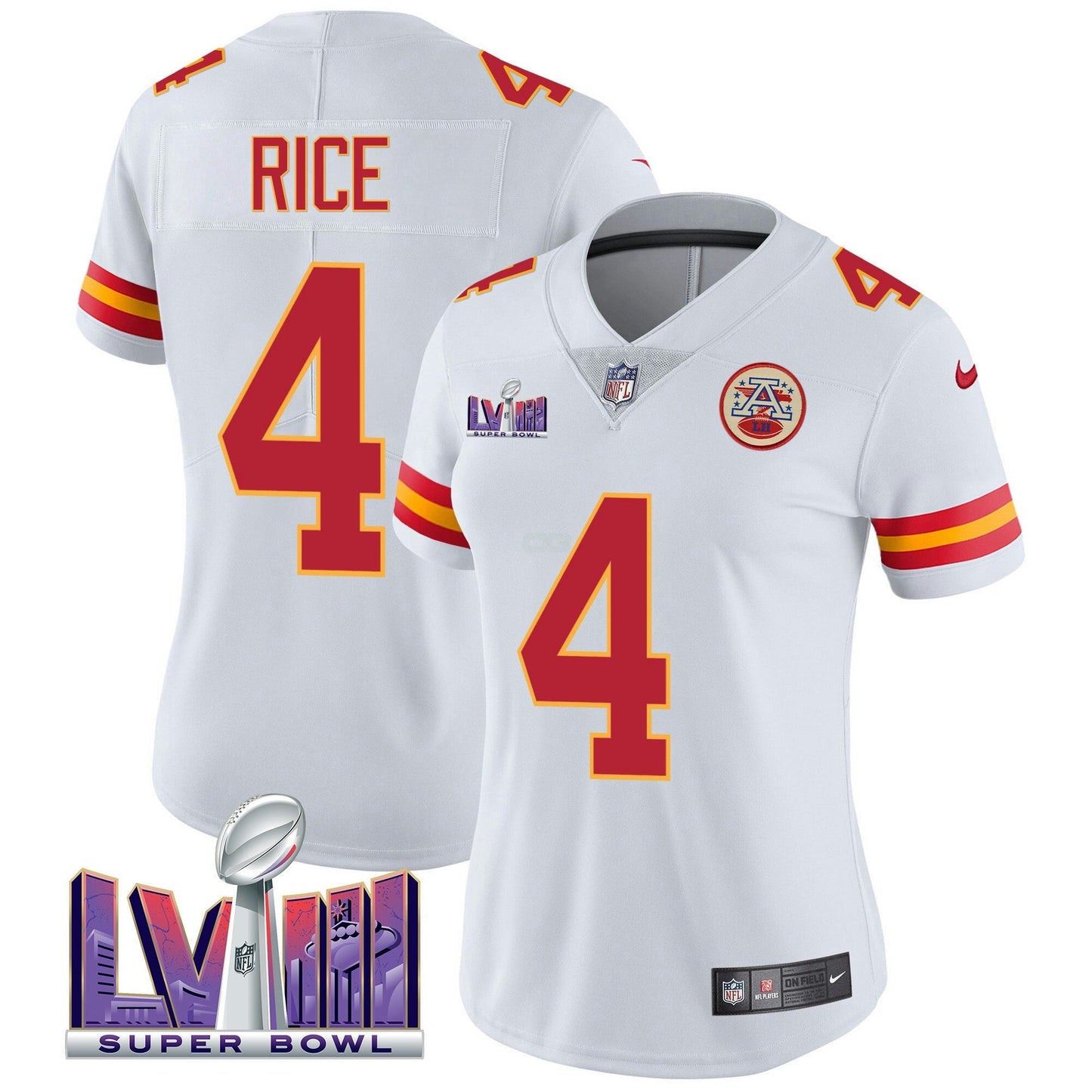 Camisa NFL Kansas City Chiefs Women’s Super Bowl LVIII Patch Vapor Jersey