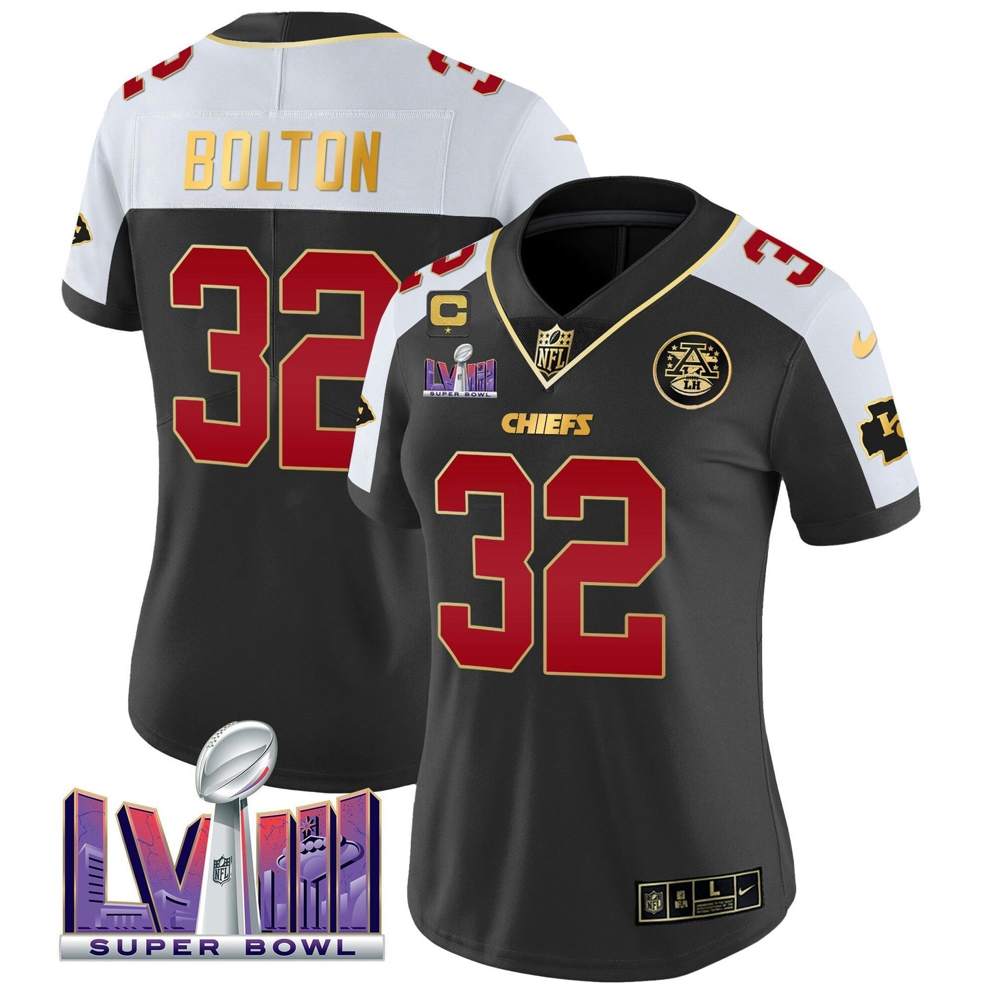 Camisa NFL Kansas City Chiefs Women’s Super Bowl LVIII Patch Vapor Jersey