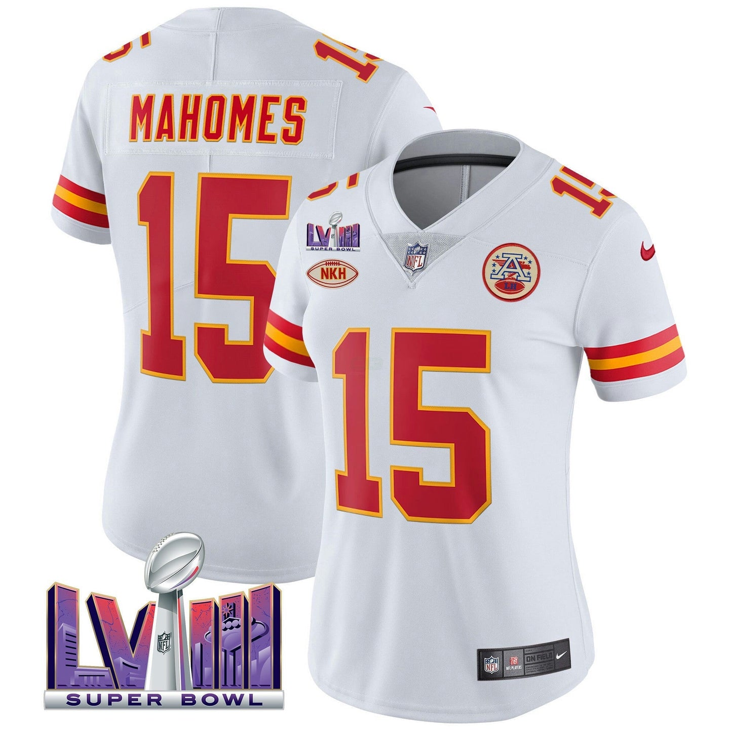 Camisa NFL Kansas City Chiefs Women’s Super Bowl LVIII Patch Vapor Jersey V2