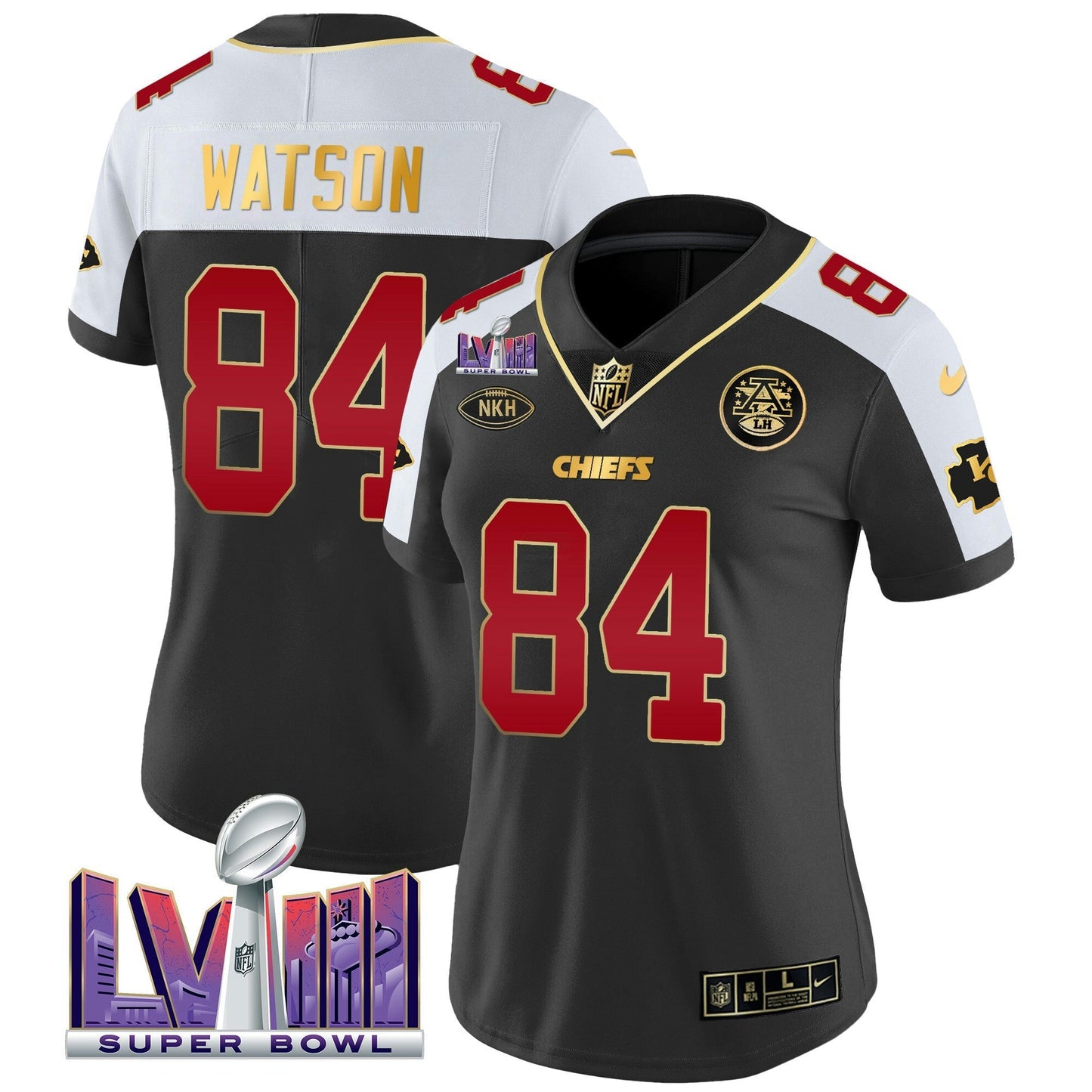 Camisa NFL Kansas City Chiefs Women’s Super Bowl LVIII Patch Vapor Jersey V2