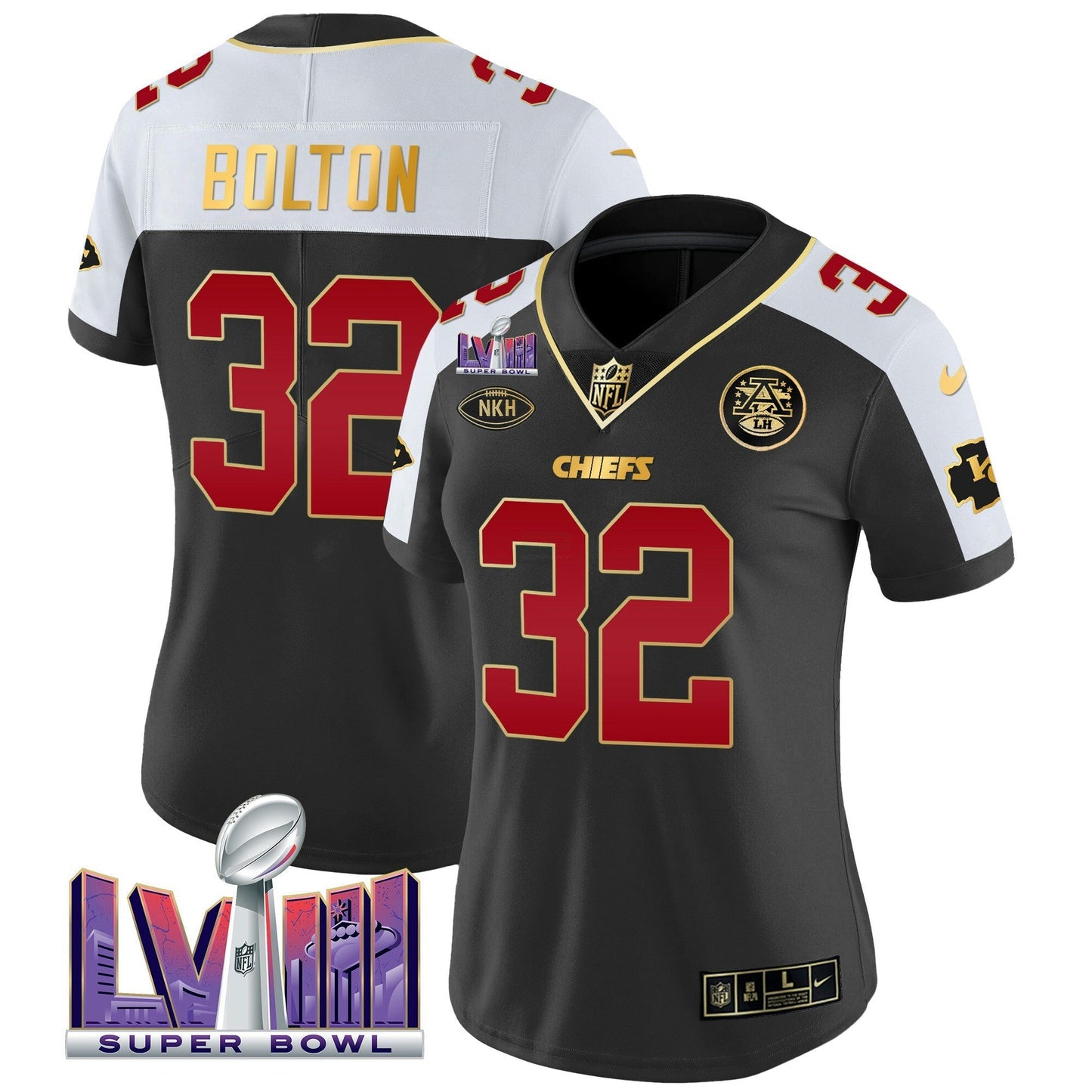 Camisa NFL Kansas City Chiefs Women’s Super Bowl LVIII Patch Vapor Jersey V2
