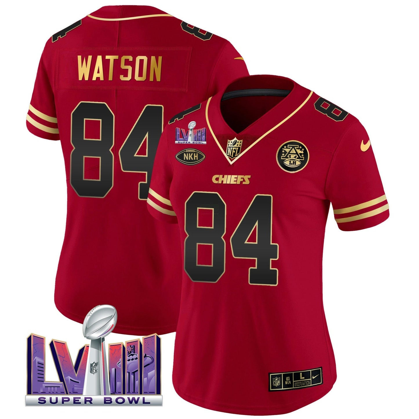 Camisa NFL Kansas City Chiefs Women’s Super Bowl LVIII Patch Vapor Jersey V2