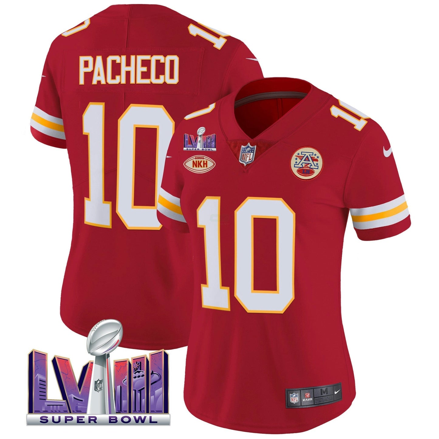 Camisa NFL Kansas City Chiefs Women’s Super Bowl LVIII Patch Vapor Jersey V2