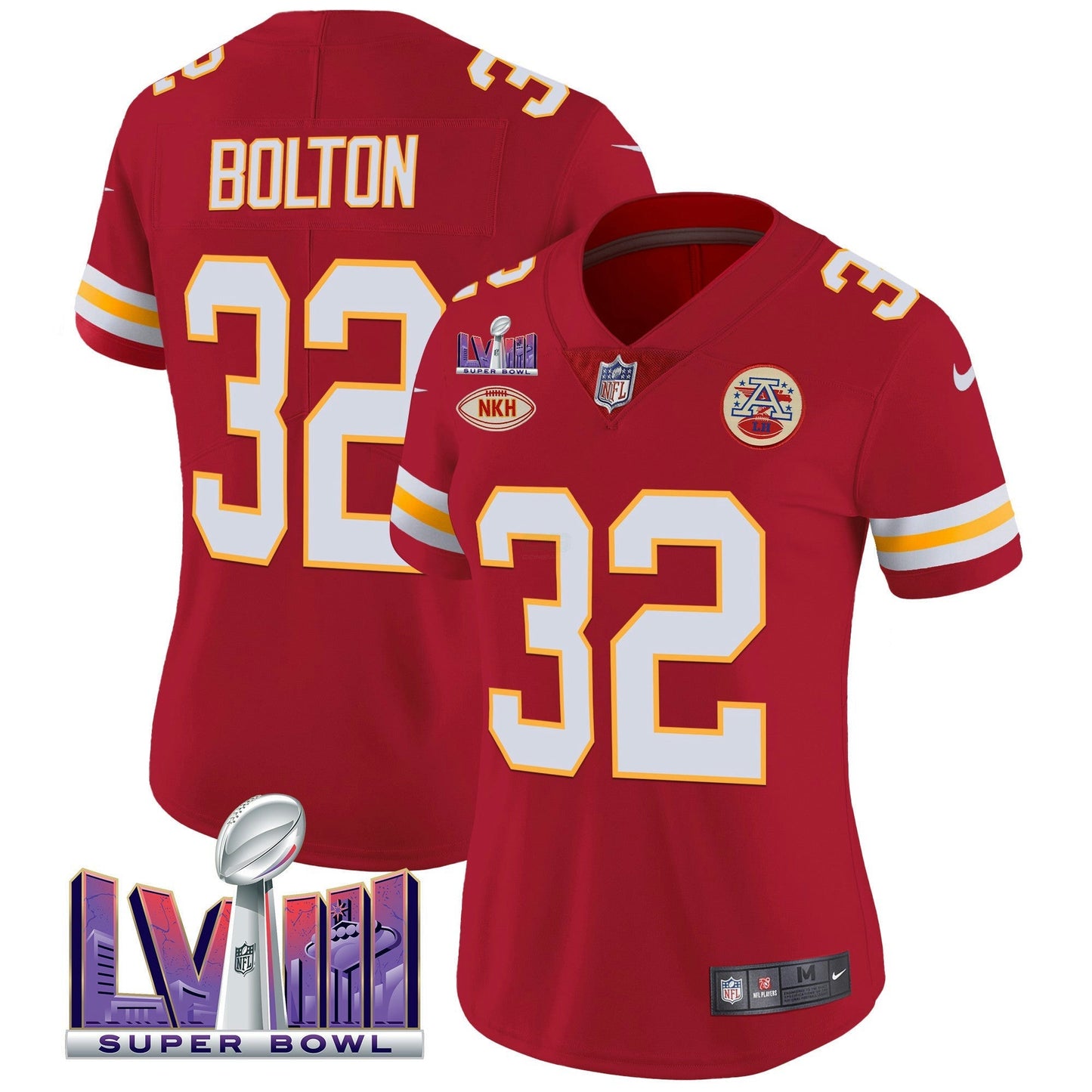 Camisa NFL Kansas City Chiefs Women’s Super Bowl LVIII Patch Vapor Jersey V2
