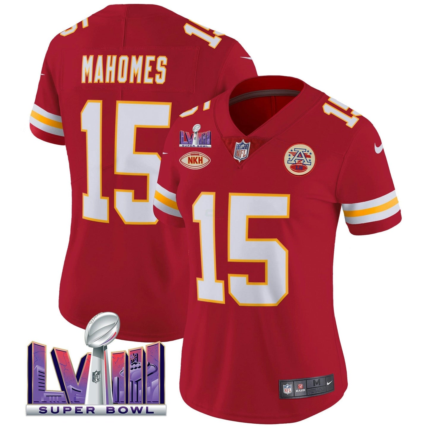 Camisa NFL Kansas City Chiefs Women’s Super Bowl LVIII Patch Vapor Jersey V2