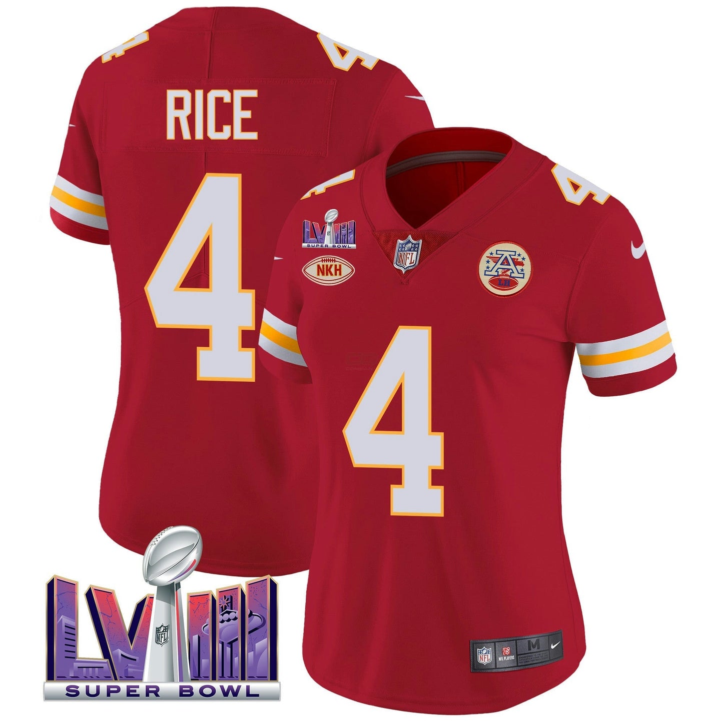 Camisa NFL Kansas City Chiefs Women’s Super Bowl LVIII Patch Vapor Jersey V2