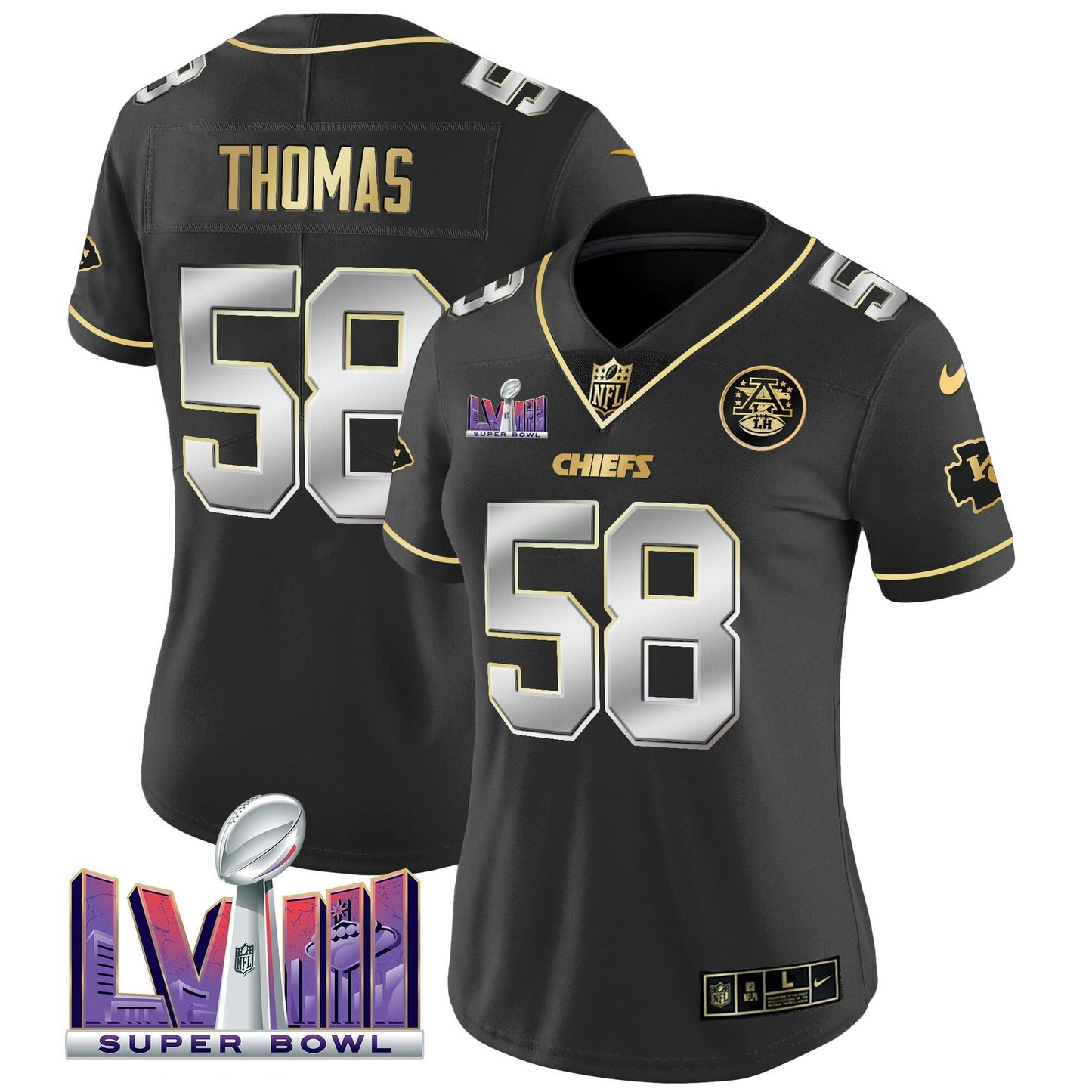 Camisa NFL Women’s Super Bowl LVIII Patch Vapor Jersey V4