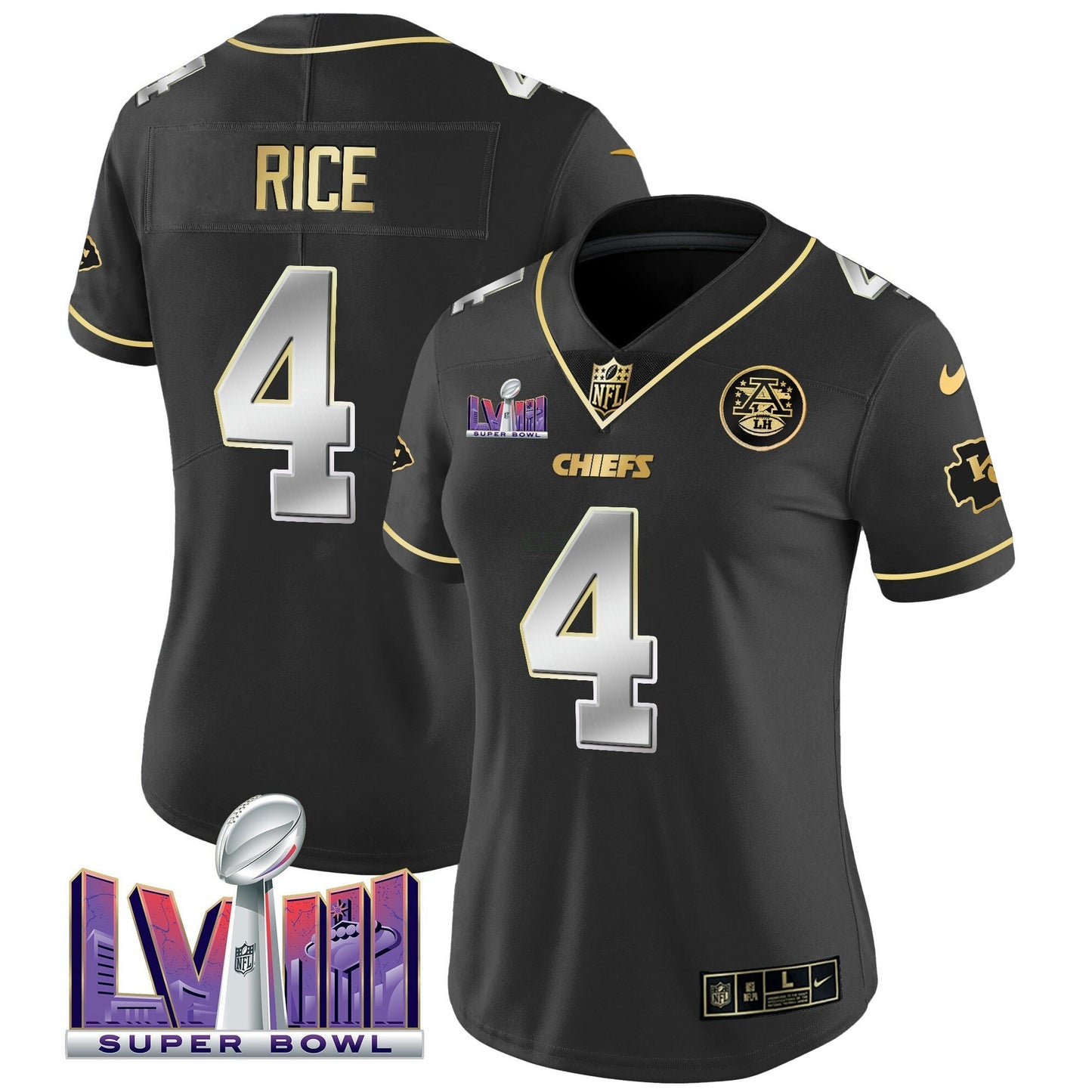 Camisa NFL Women’s Super Bowl LVIII Patch Vapor Jersey V4