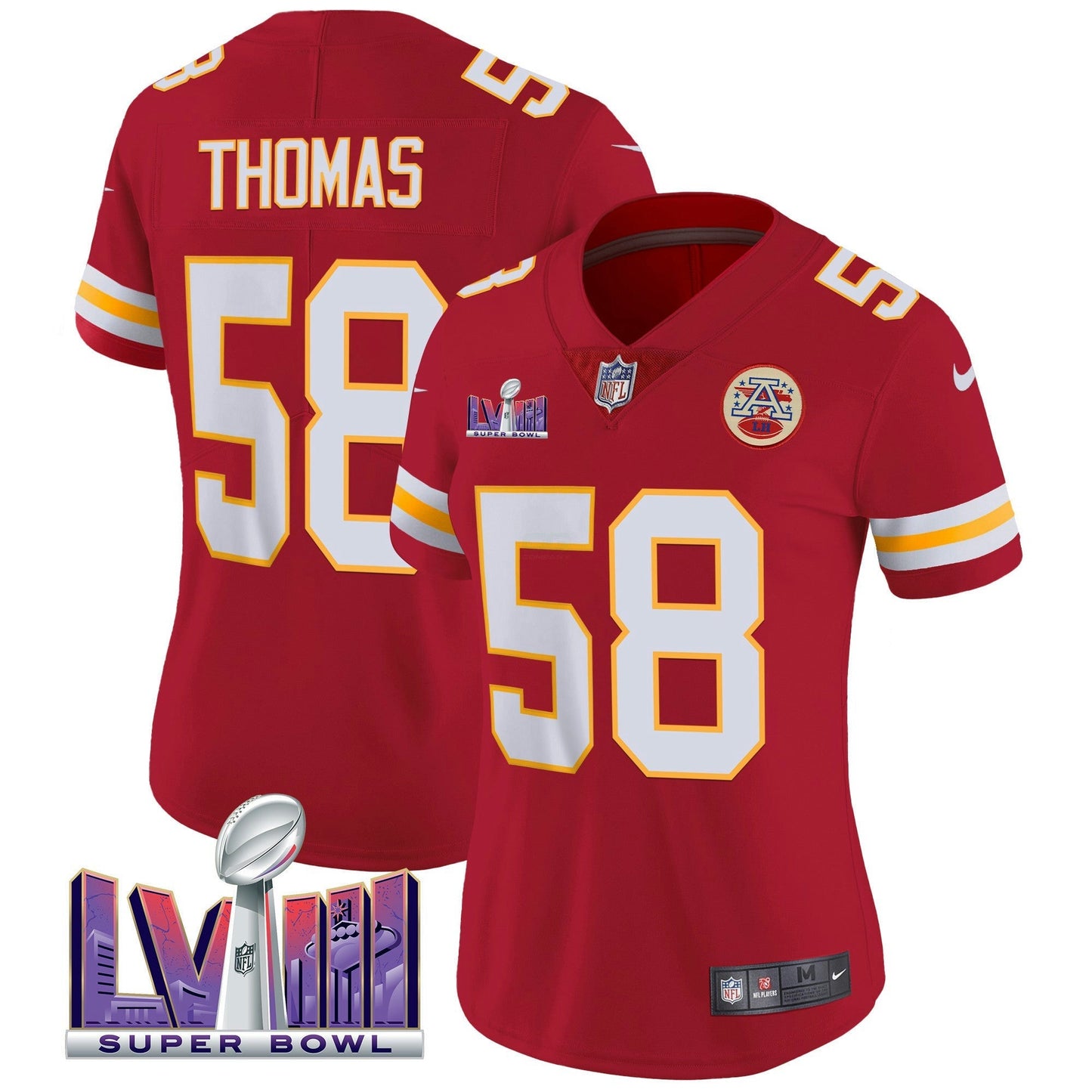 Camisa NFL Kansas City Chiefs Women’s Super Bowl LVIII Patch Vapor Jersey