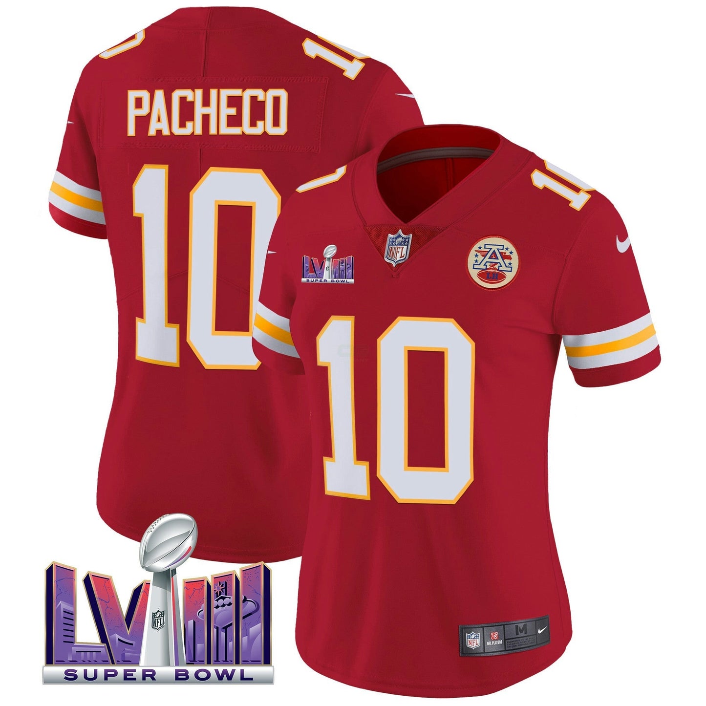 Camisa NFL Kansas City Chiefs Women’s Super Bowl LVIII Patch Vapor Jersey