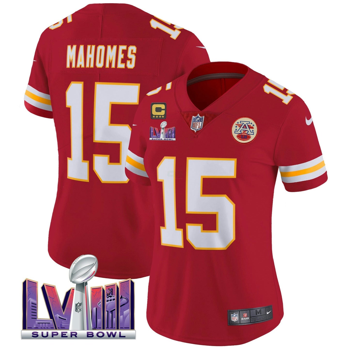 Camisa NFL Kansas City Chiefs Women’s Super Bowl LVIII Patch Vapor Jersey