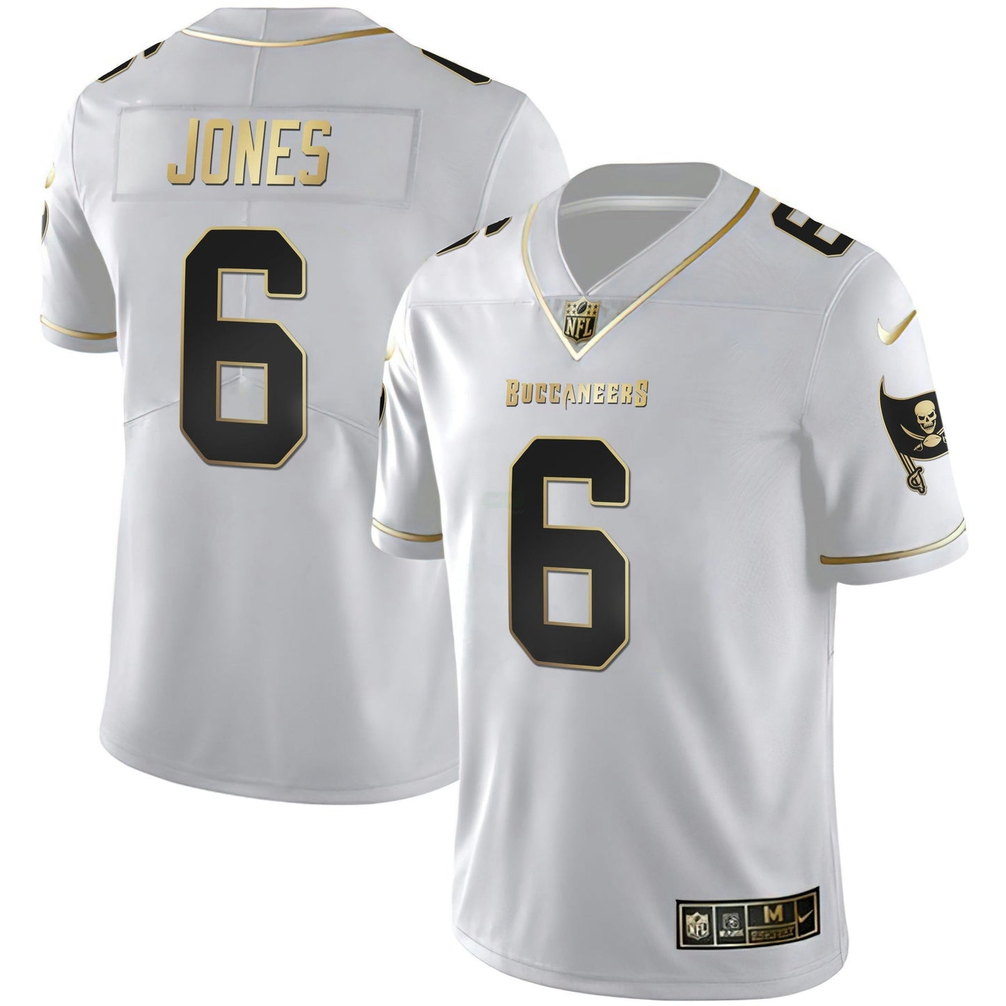 Camisa NFL Women’s Tampa Bay Branca Dourada & Preta Dourada Jersey