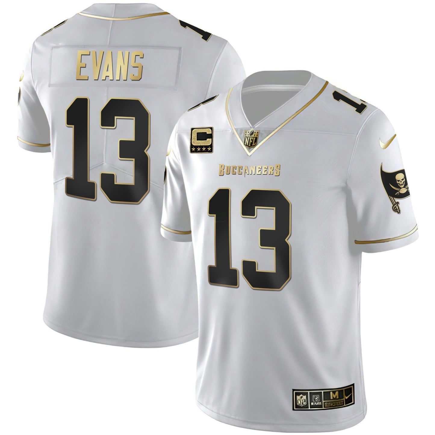 Camisa NFL Women’s Tampa Bay Branca Dourada & Preta Dourada Jersey