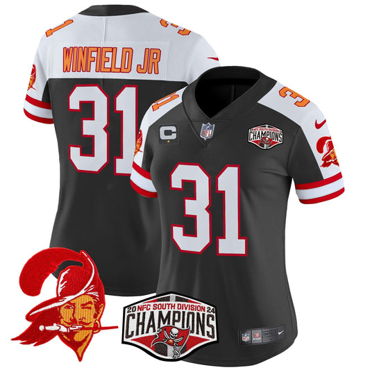 Camisa NFL Women’s Tampa Bay Creamsicle 2024 NFC South Division Champions Patch Vapor Limited Jersey