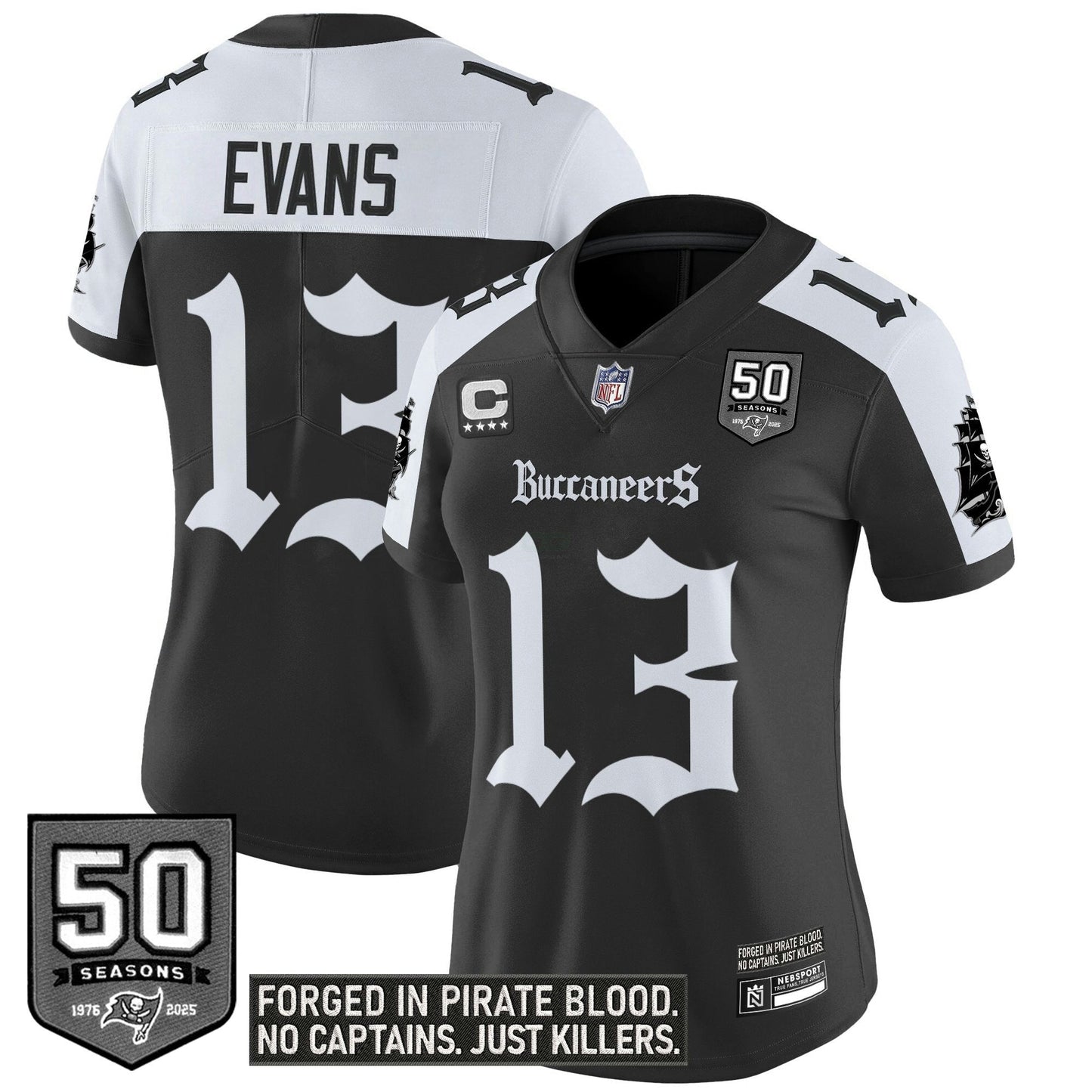 Camisa NFL Women’s Tampa Bay ‘Gothic Pirate Shadows Edition’ Vapor Limited Jersey