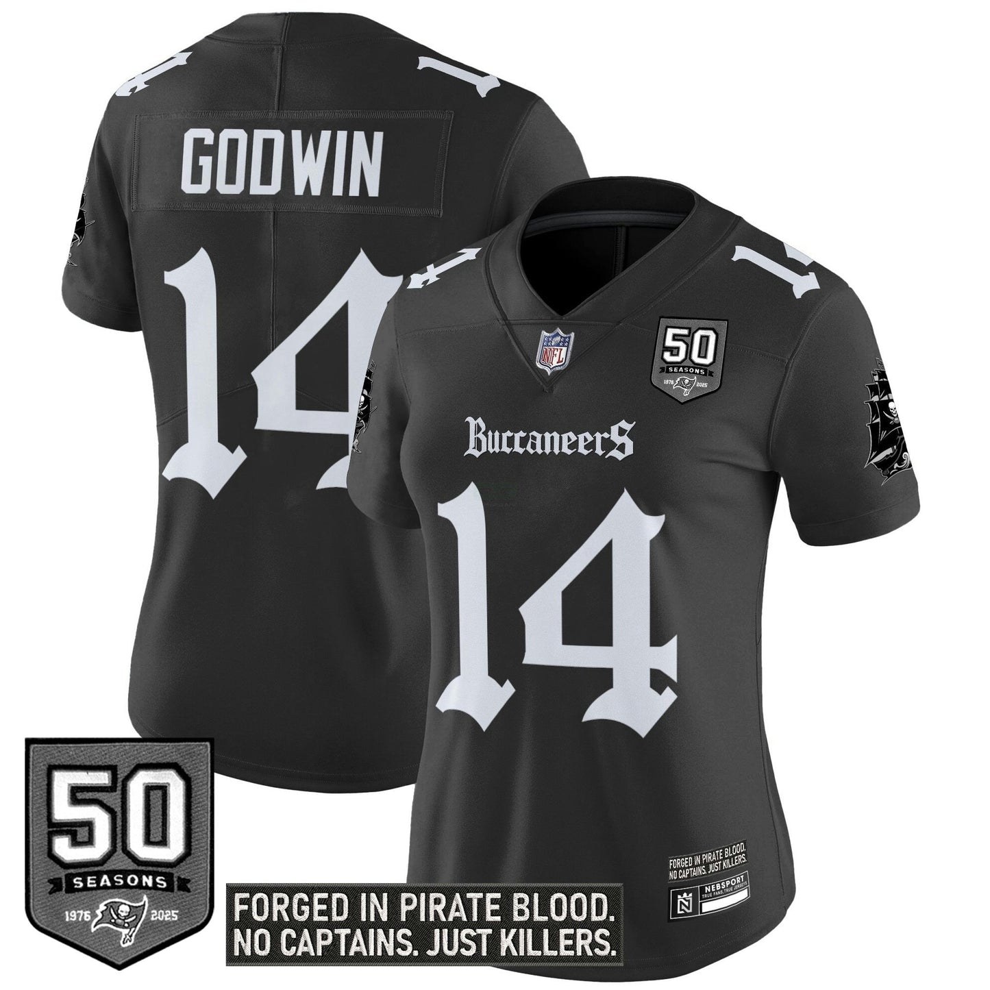 Camisa NFL Women’s Tampa Bay ‘Gothic Pirate Shadows Edition’ Vapor Limited Jersey
