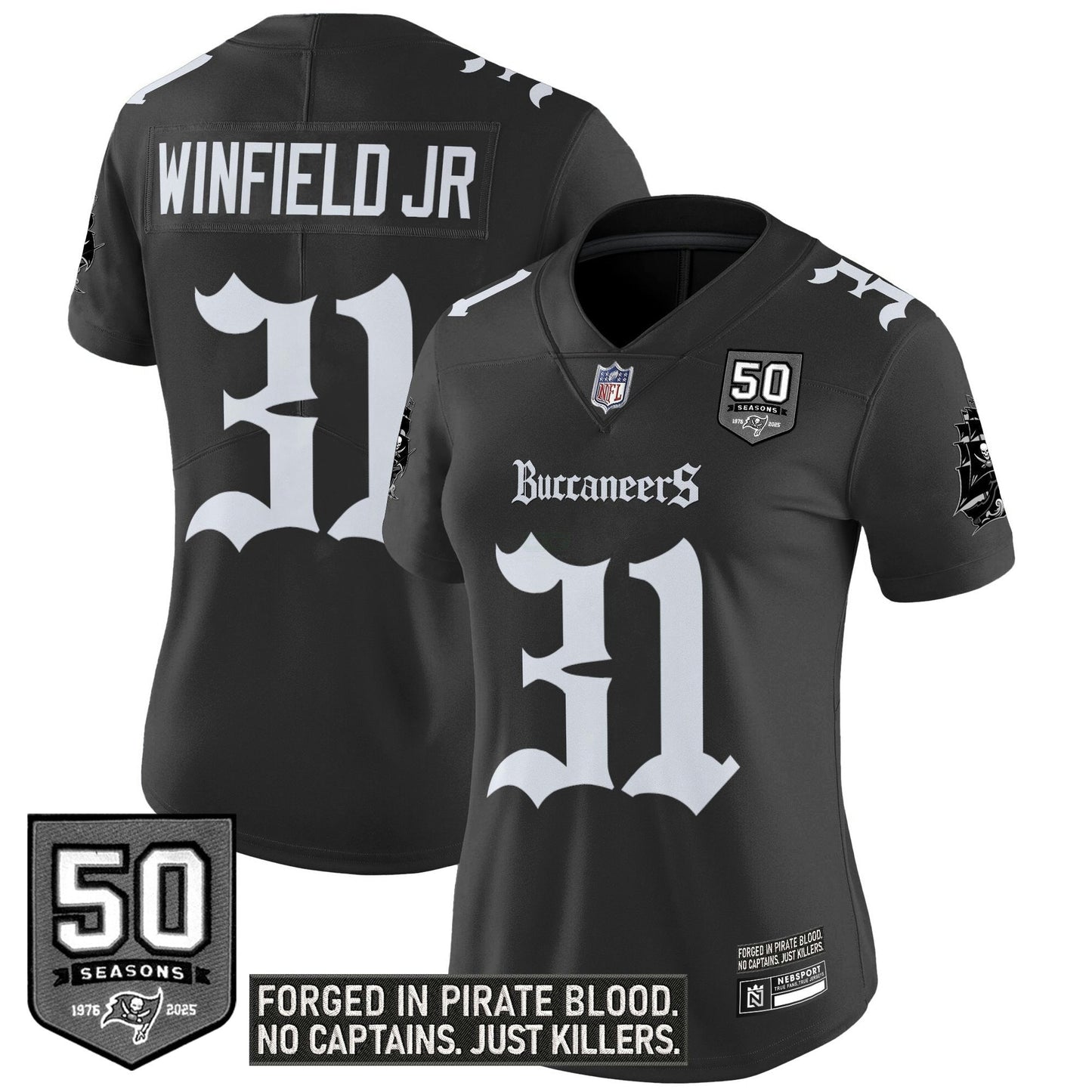 Camisa NFL Women’s Tampa Bay ‘Gothic Pirate Shadows Edition’ Vapor Limited Jersey