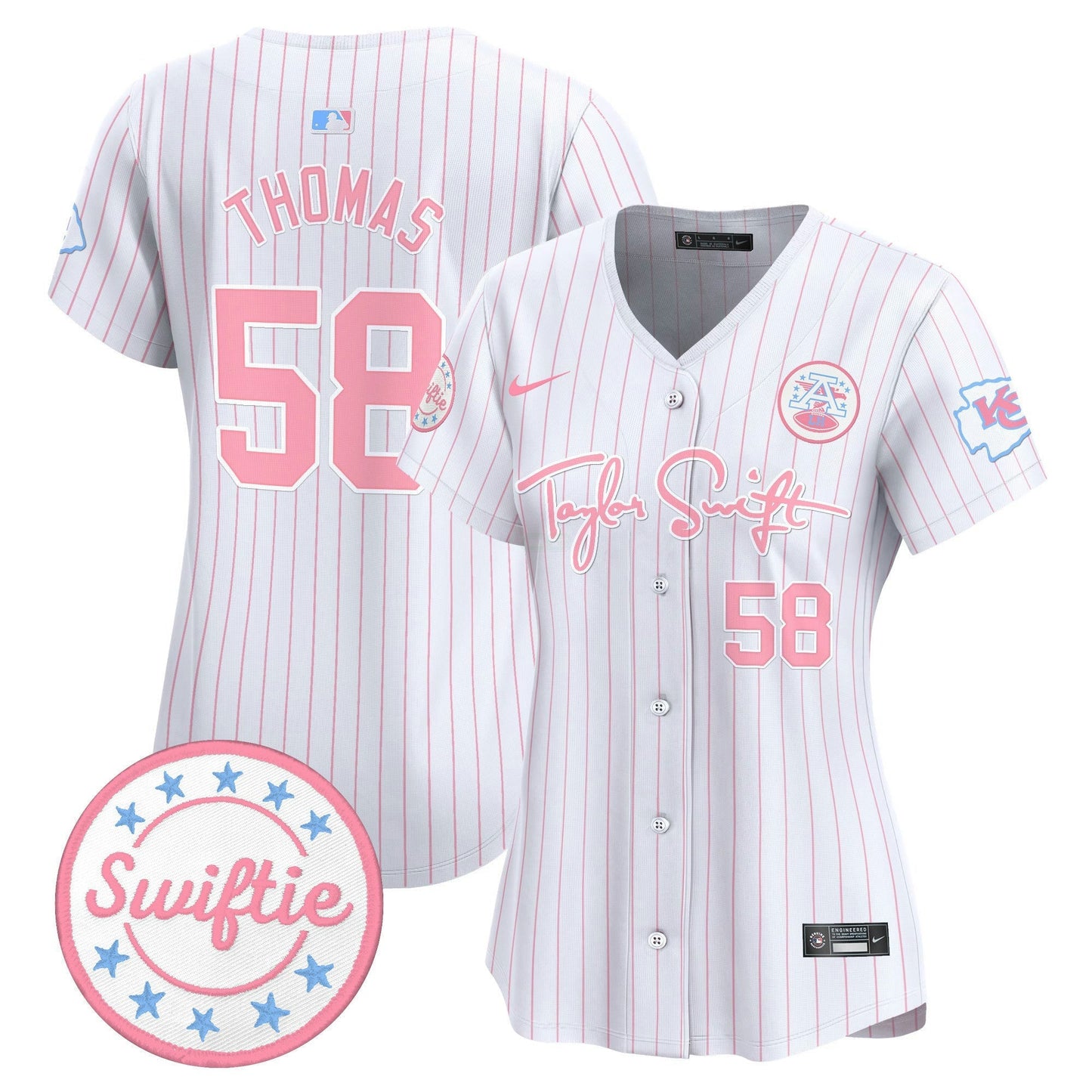 Camisa NFL Women’s Taylor Swift Bubblegum Pink Vapor Premier Limited Jersey