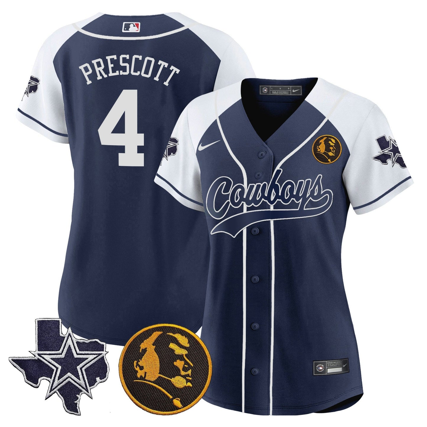 Camisa NFL Women’s Texas & John Madden Patch Jersey