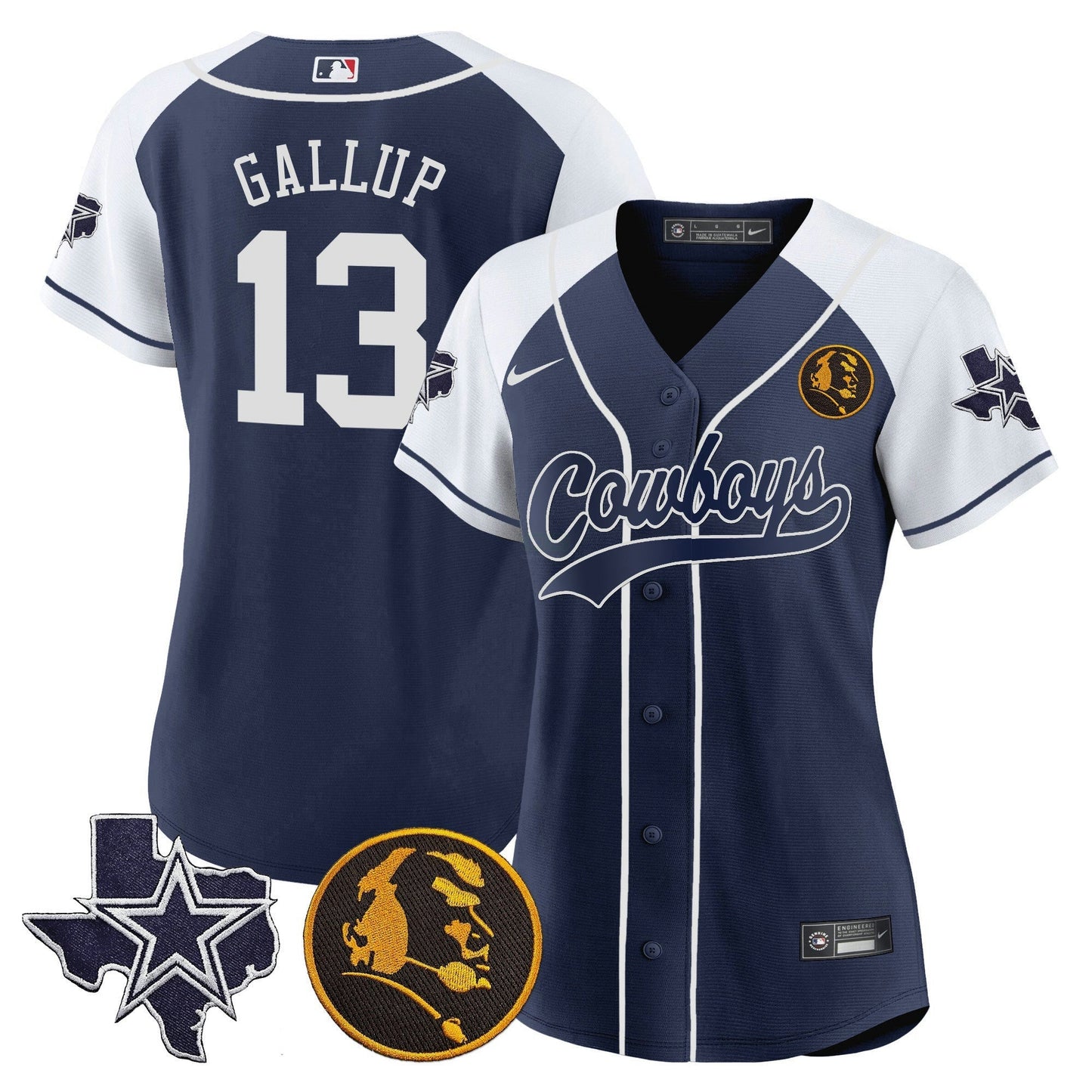 Camisa NFL Women’s Texas & John Madden Patch Jersey