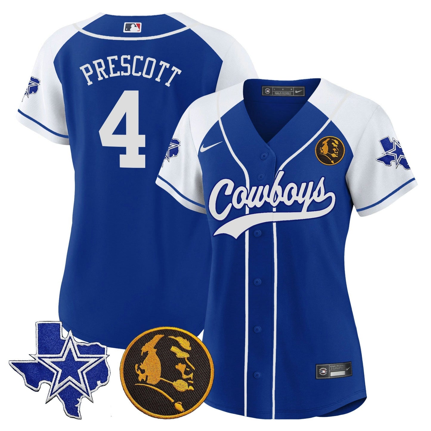 Camisa NFL Women’s Texas & John Madden Patch Jersey