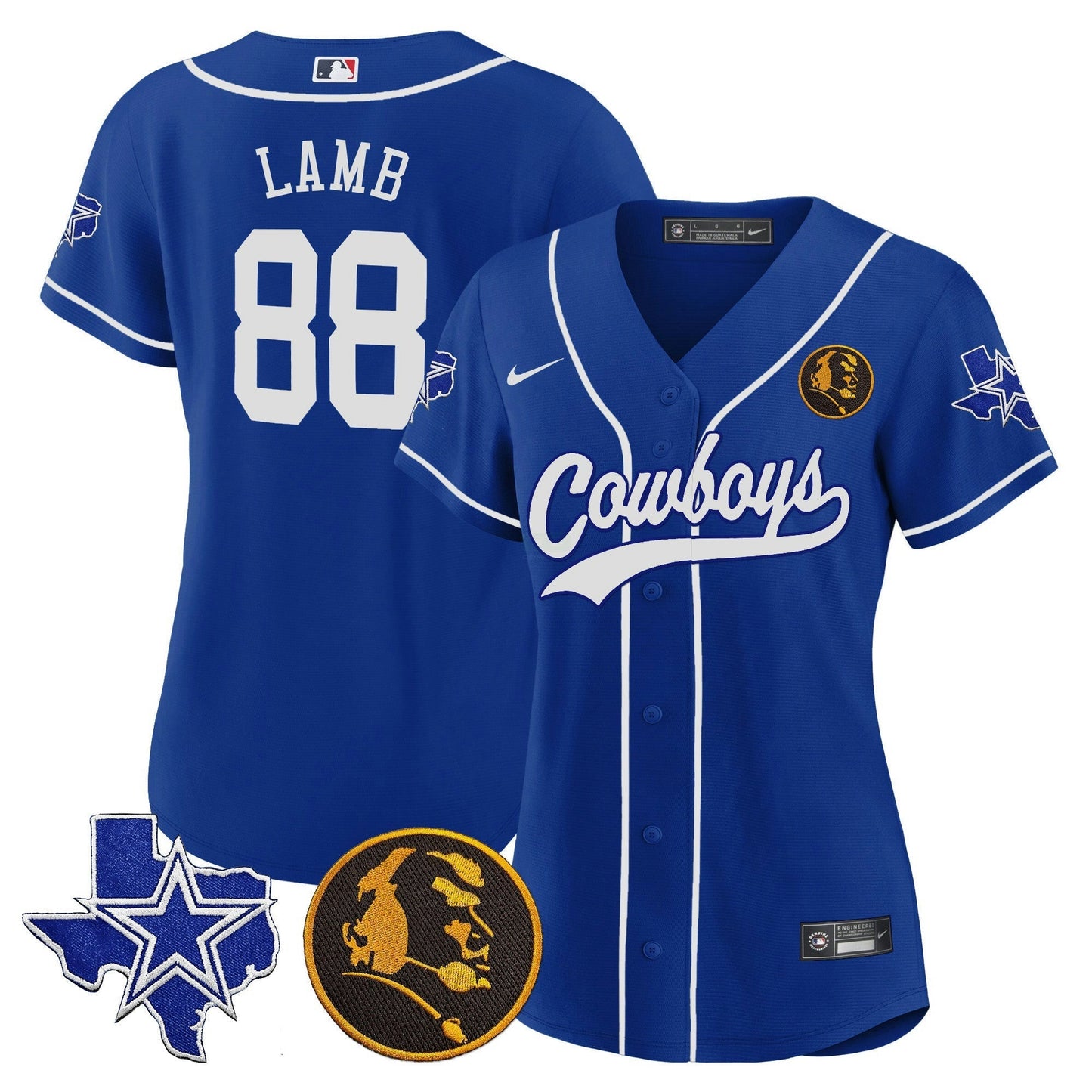 Camisa NFL Women’s Texas & John Madden Patch Jersey