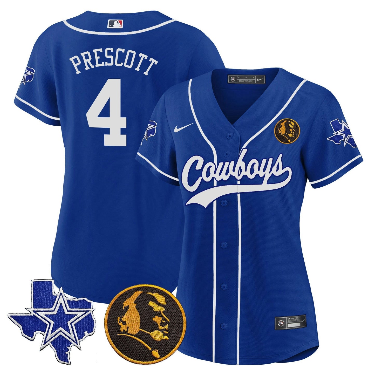 Camisa NFL Women’s Texas & John Madden Patch Jersey