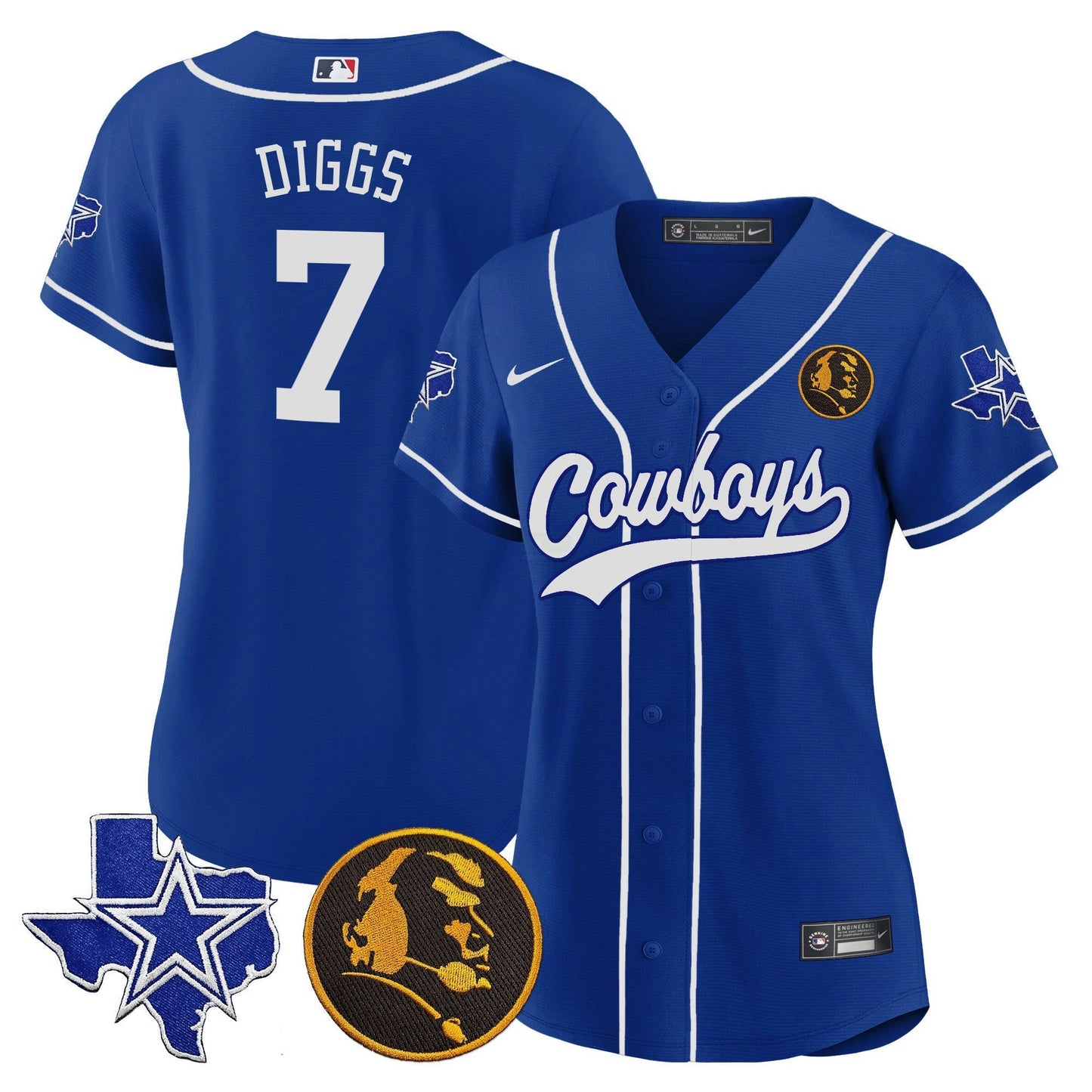 Camisa NFL Women’s Texas & John Madden Patch Jersey