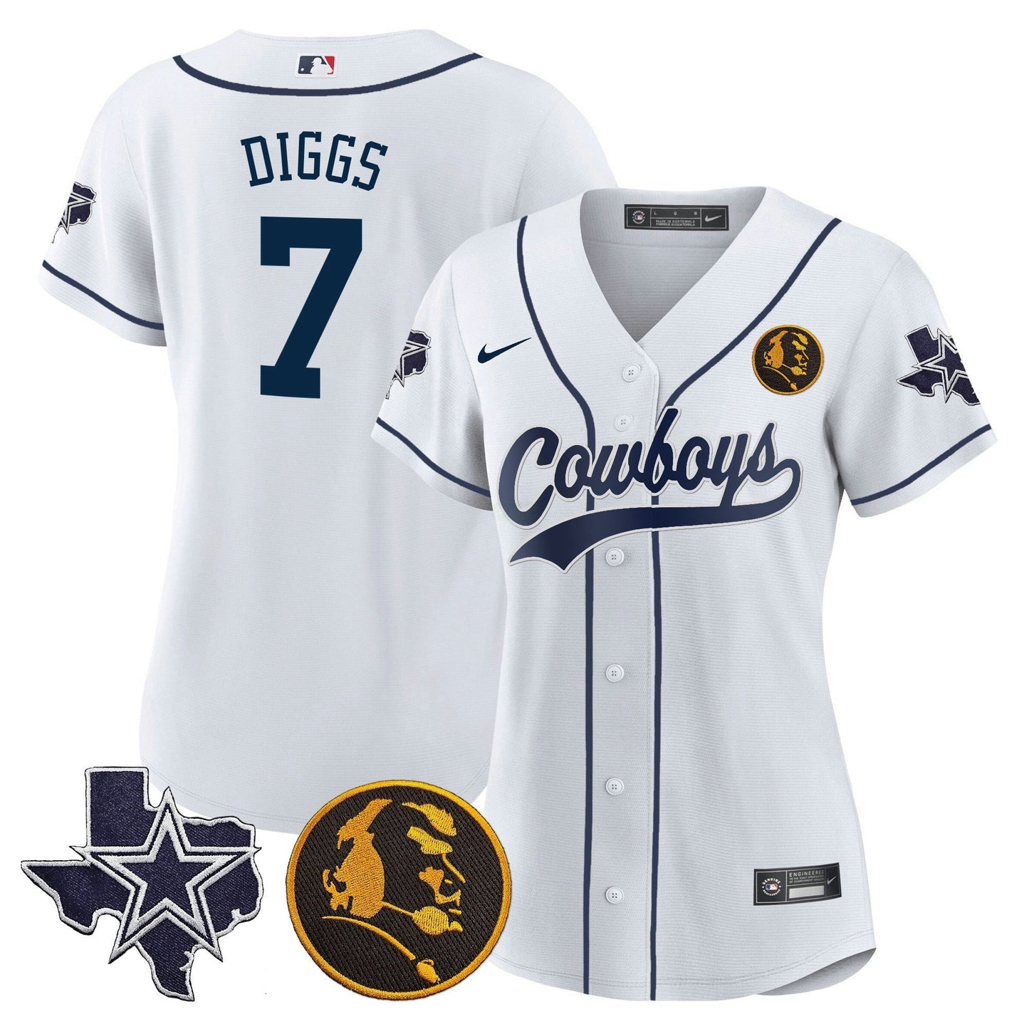 Camisa NFL Women’s Texas & John Madden Patch Jersey