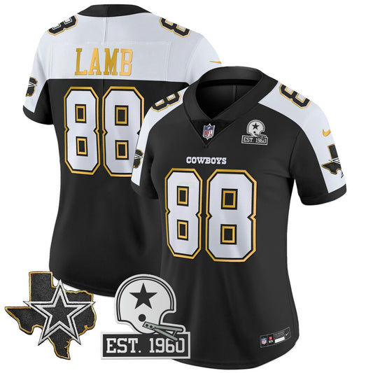 Camisa NFL Women’s Texas Patch Dourada Trim Vapor Jersey