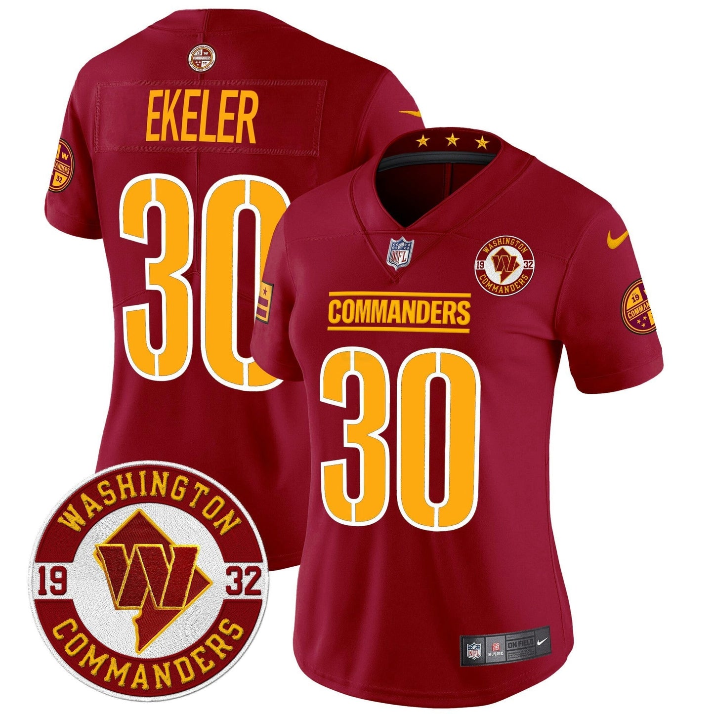 Camisa NFL Women’s Washington 2024 Vapor Limited Jersey – Est. 1932 Patch