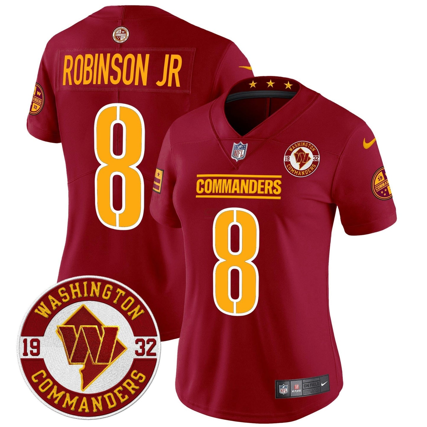 Camisa NFL Women’s Washington 2024 Vapor Limited Jersey – Est. 1932 Patch