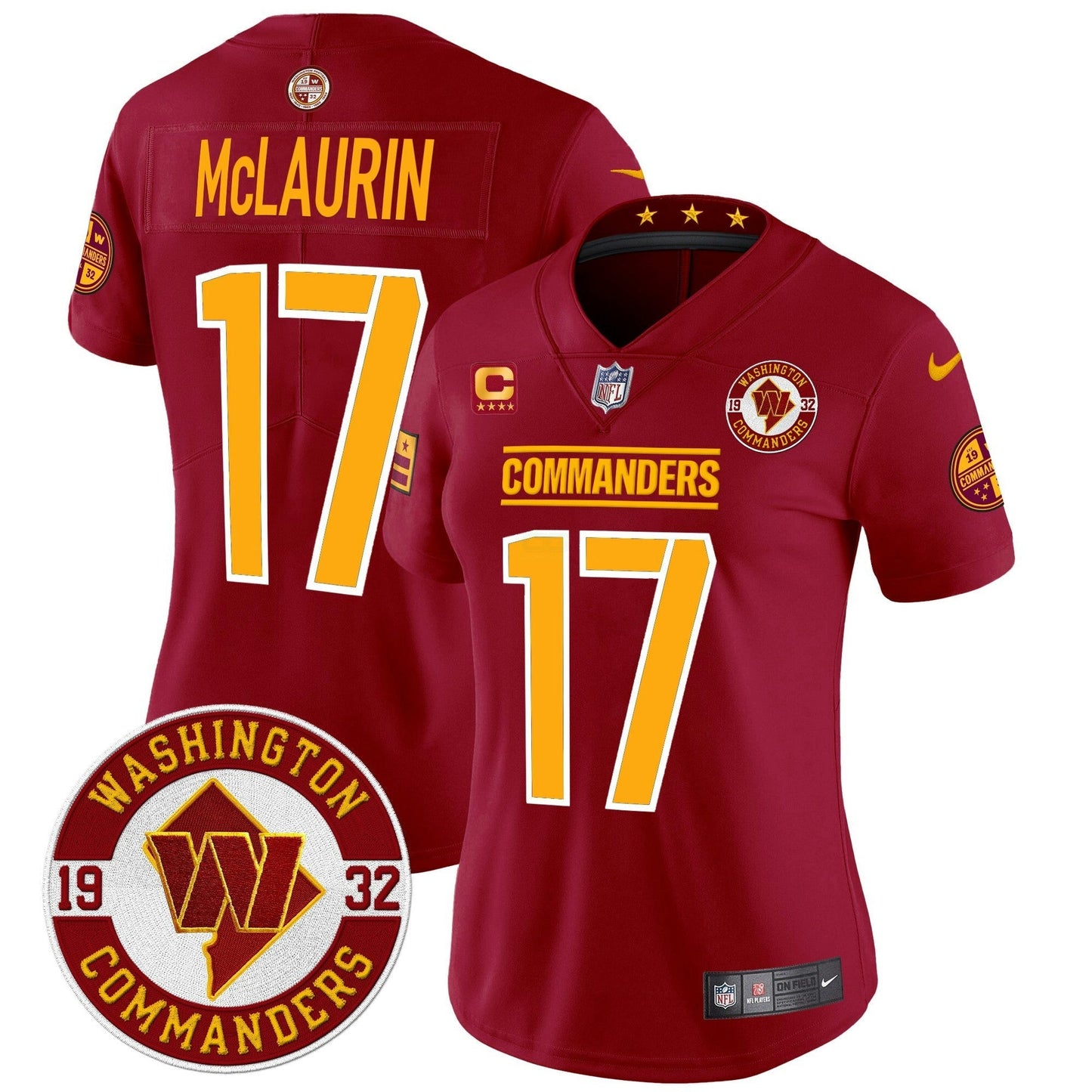 Camisa NFL Women’s Washington 2024 Vapor Limited Jersey – Est. 1932 Patch