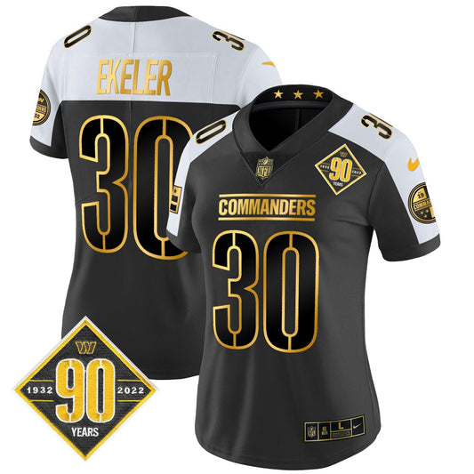 Camisa NFL Women’s Washington 90th Anniversary Patch Dourada Vapor Limited Jersey