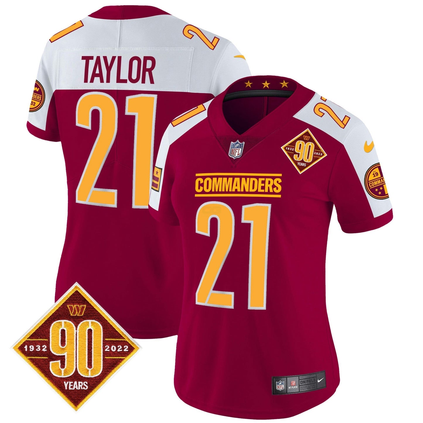 Camisa NFL Women’s Washington 90th Anniversary Patch Vapor Jersey