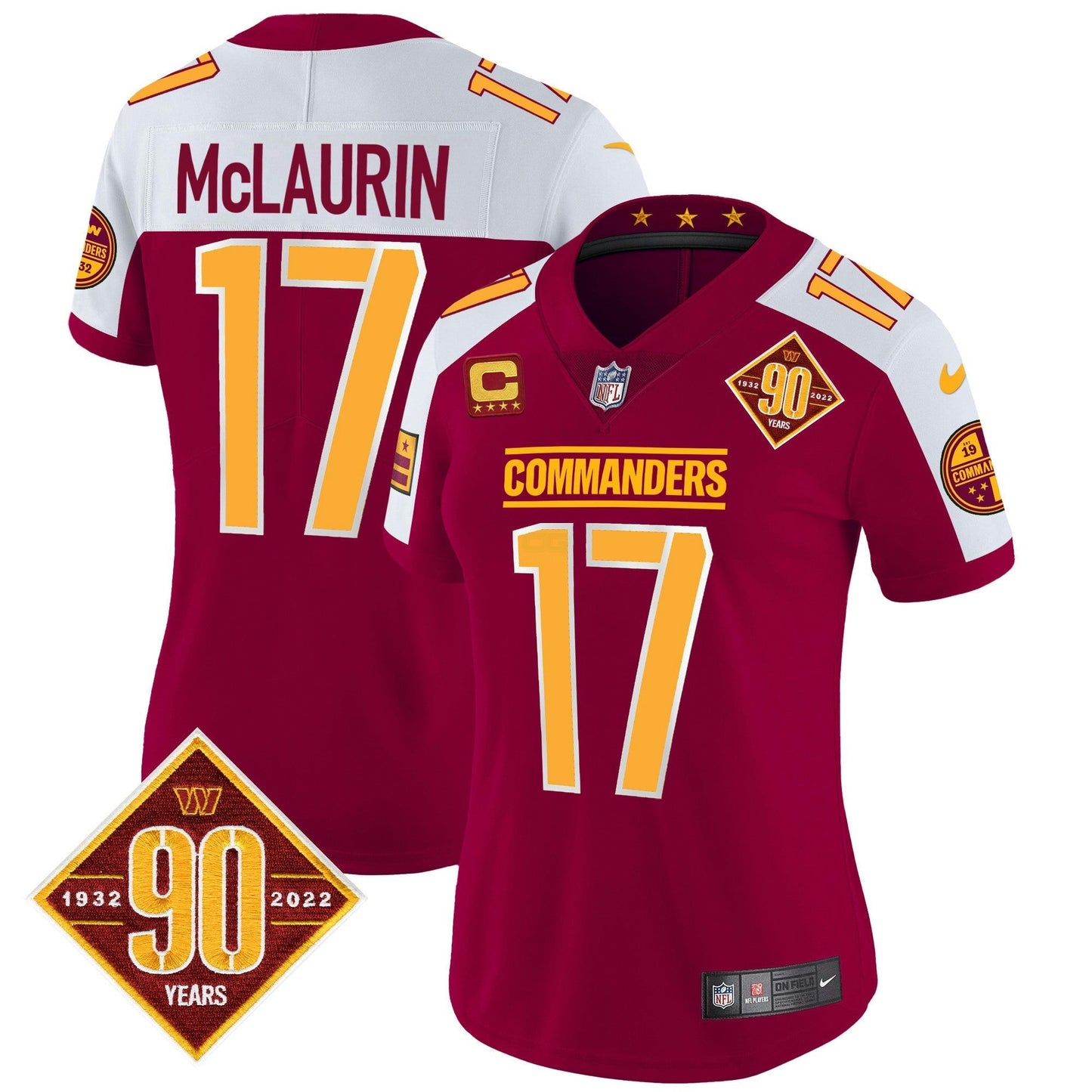 Camisa NFL Women’s Washington 90th Anniversary Patch Vapor Jersey